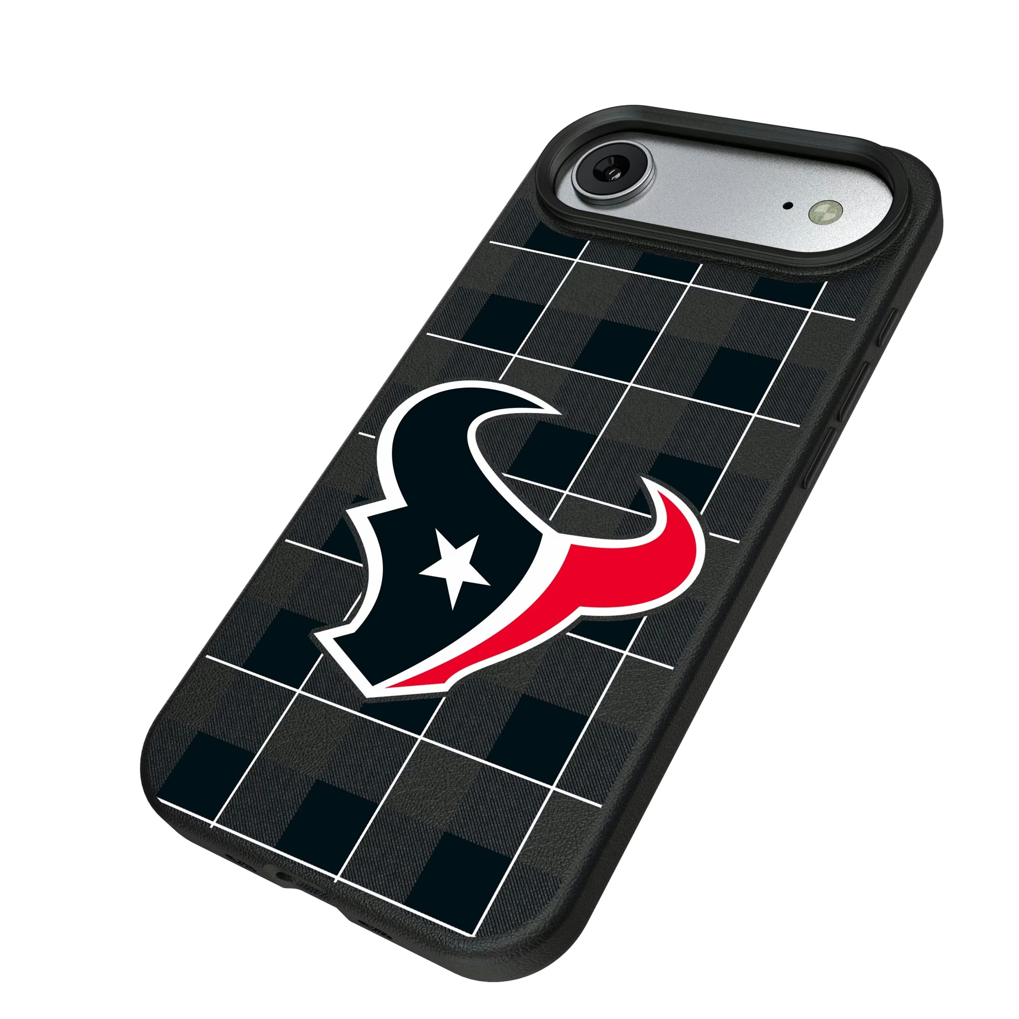 Houston Texans Plaid iPhone MagSafe Compatible Phone Case for Apple iPhone - Isometric View#Device_iPhone Air