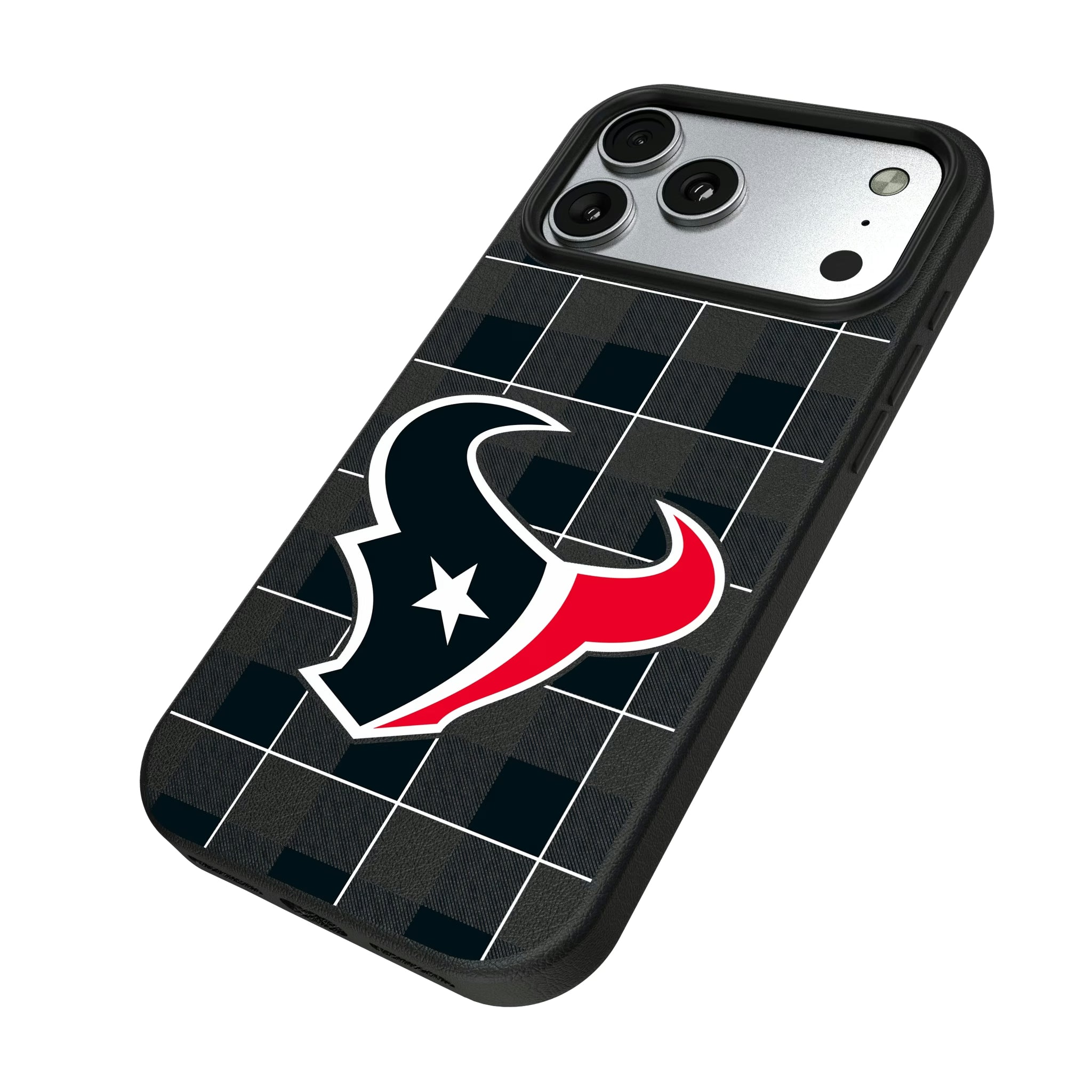 Houston Texans Plaid iPhone MagSafe Compatible Phone Case for Apple iPhone - Isometric View#Device_iPhone 17 Pro Max