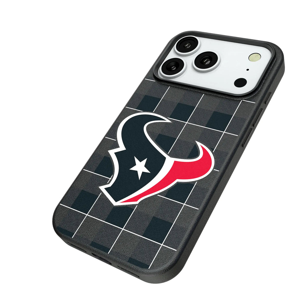 Houston Texans Plaid iPhone MagSafe Compatible Phone Case for Apple iPhone - Isometric View#Device_iPhone 18 Pro