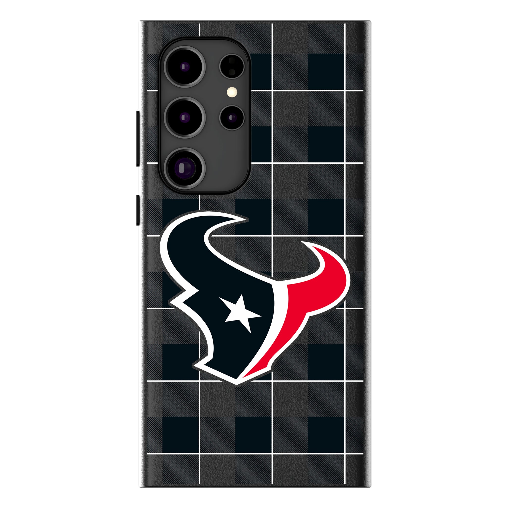 Houston Texans Plaid Galaxy MagSafe Compatible Phone Case for Samsung Galaxy