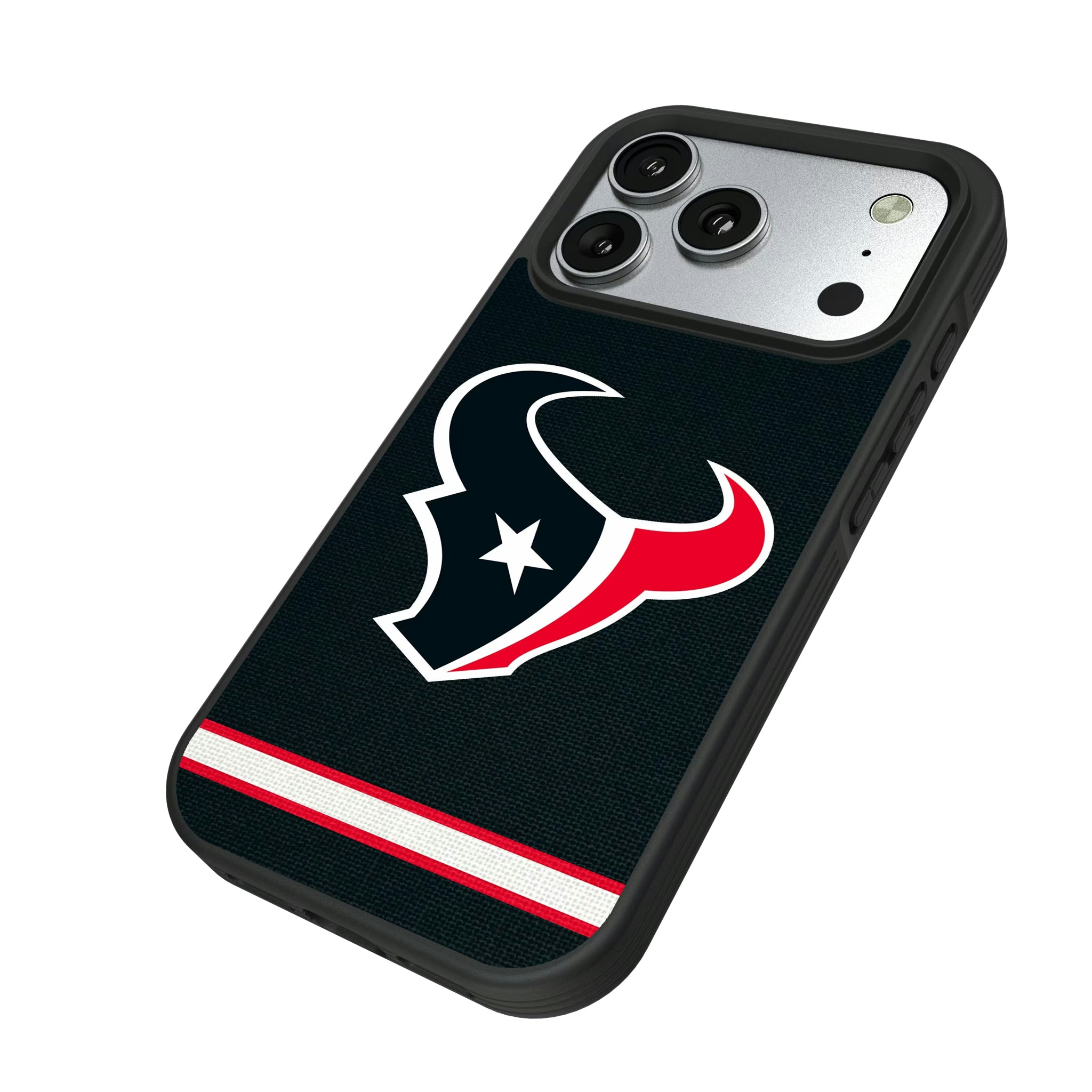 Houston Texans Stripe iPhone Bump Phone Case for Apple iPhone - Isometric View#Device_iPhone 17 Pro