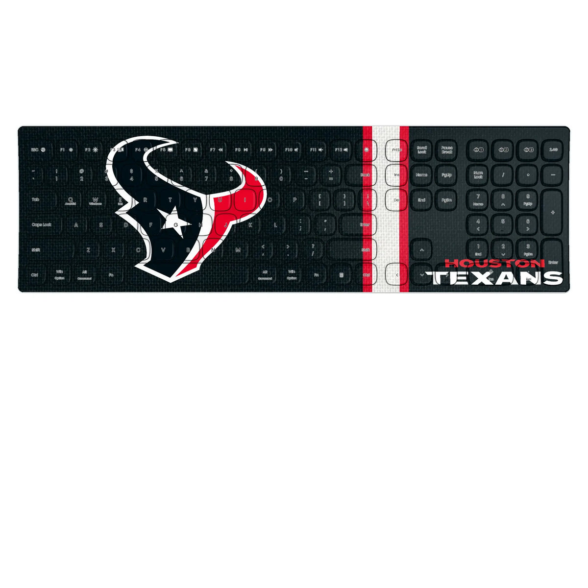 Houston Texans Stripe KKB605 Curved Wireless Keyboard