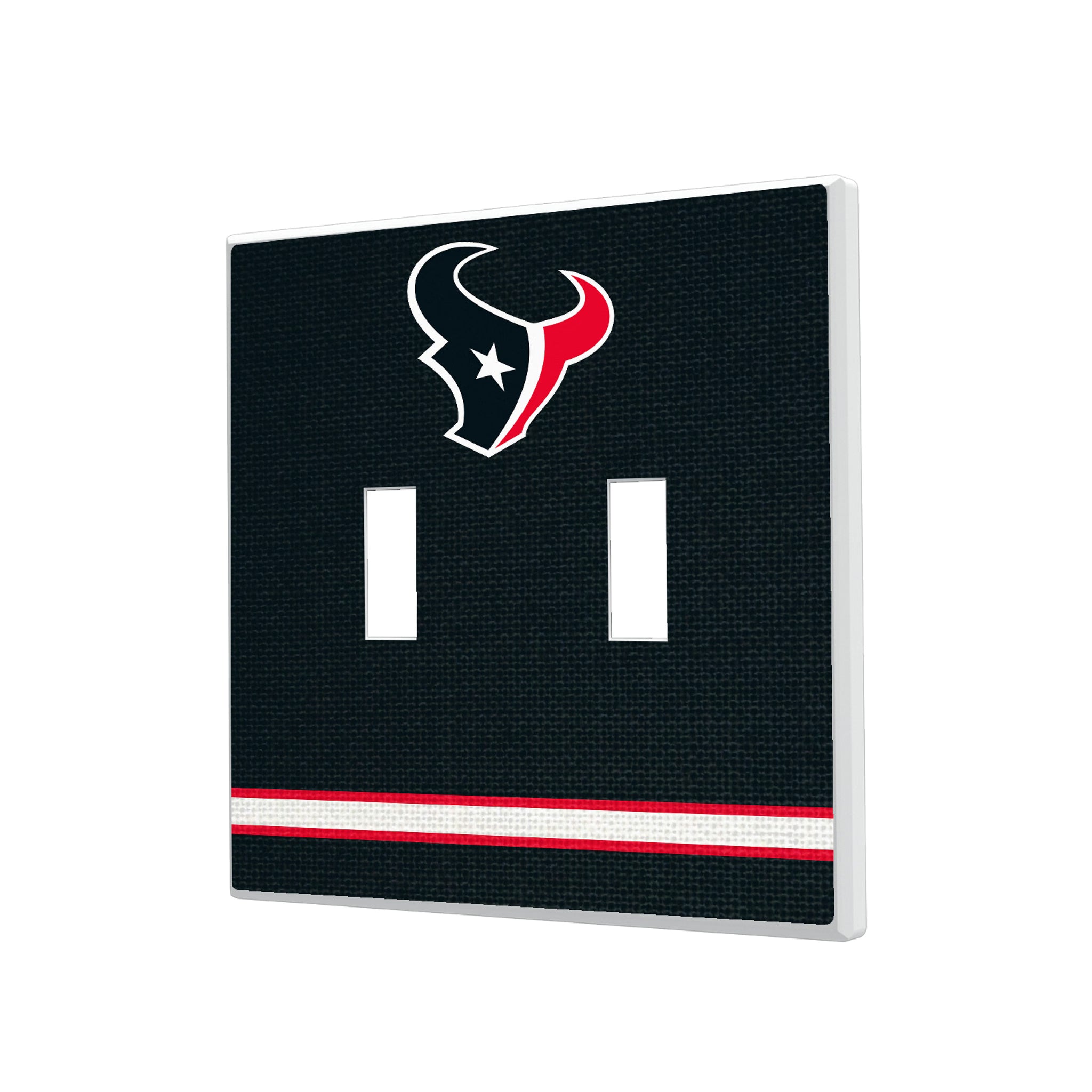 Houston Texans Stripe Hidden-Screw Light Switch Plate#Style_Double Toggle
