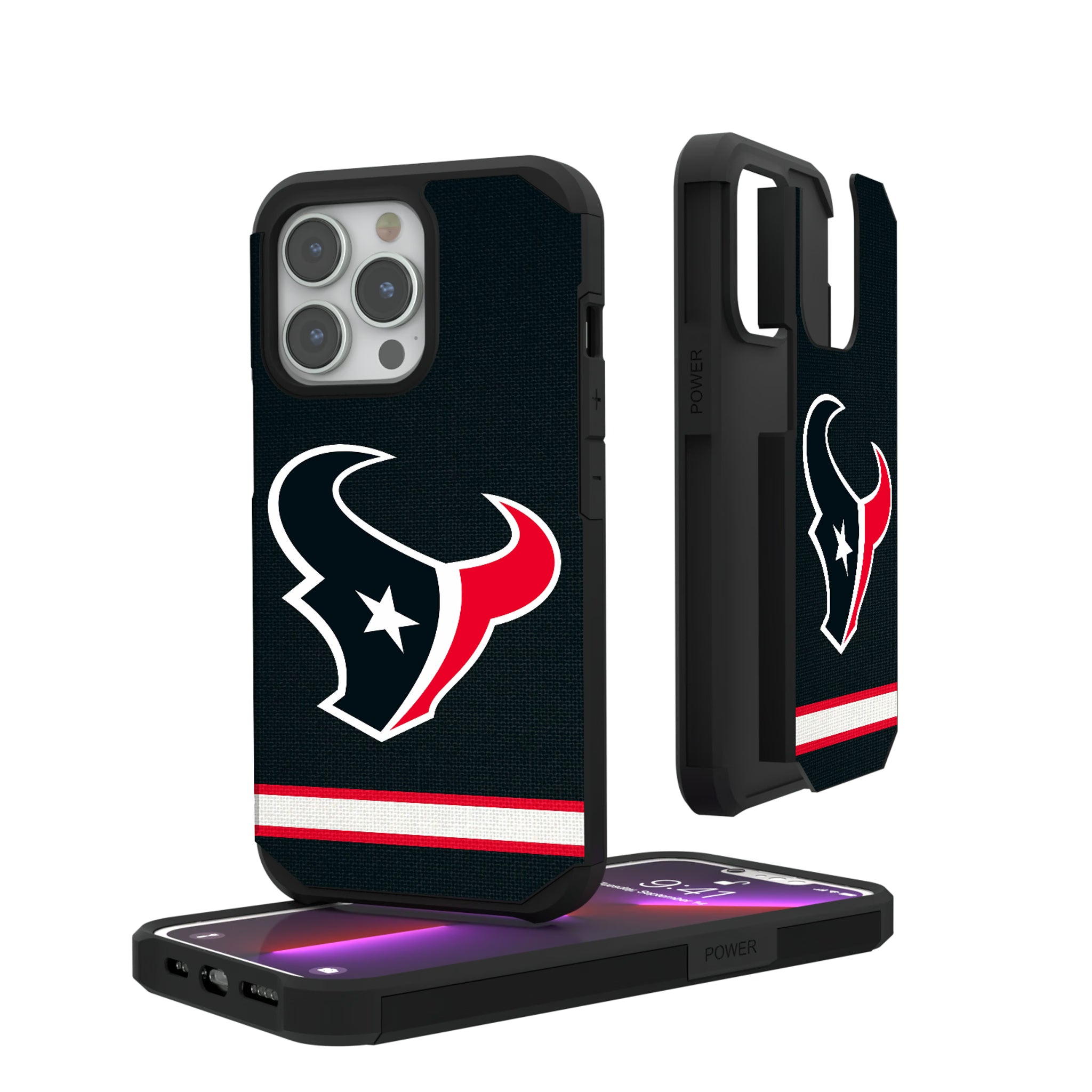 Houston Texans Stripe iPhone Rugged Phone Case for Apple iPhone