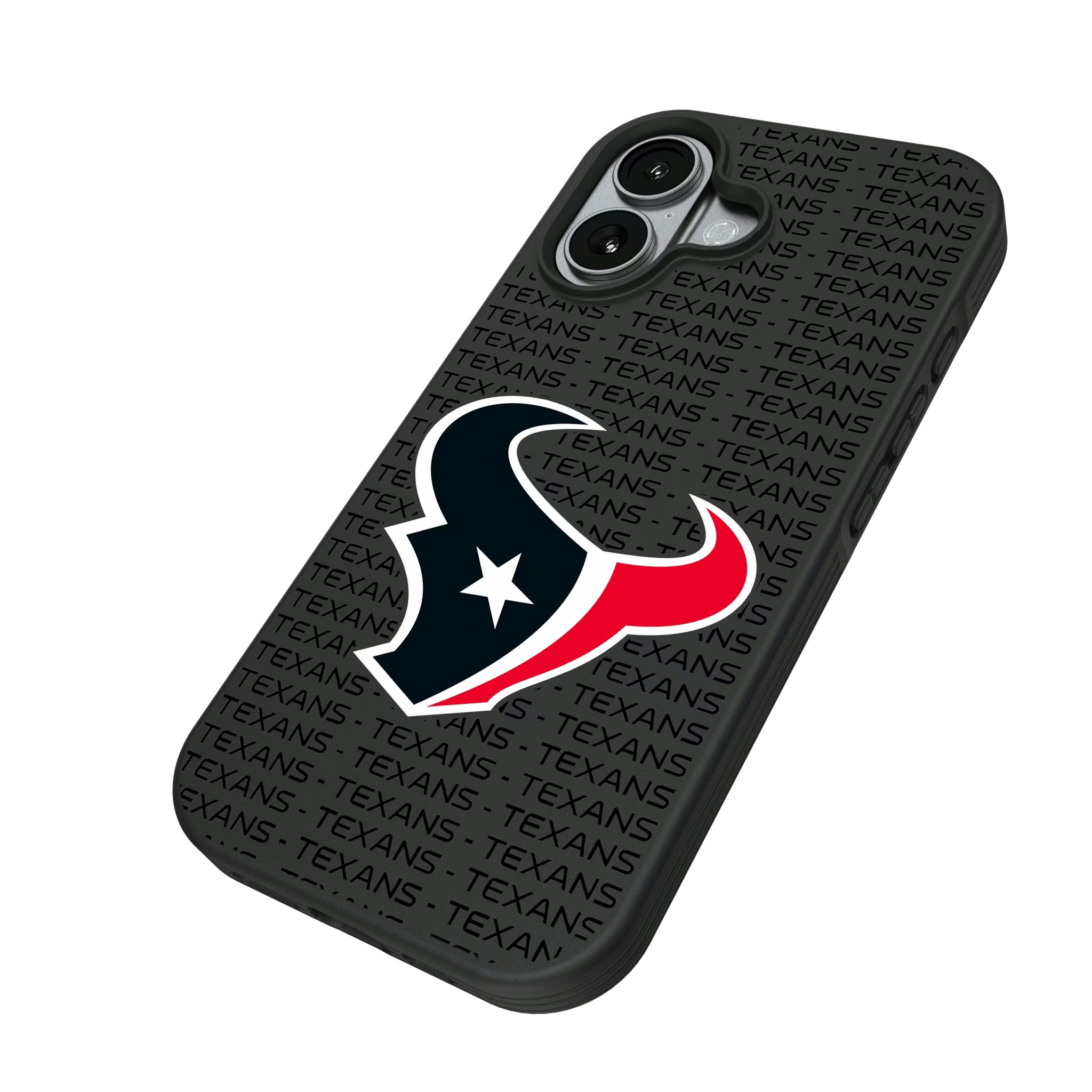 Houston Texans Text Backdrop iPhone Bump Phone Case for Apple iPhone - Isometric View#Device_iPhone 17