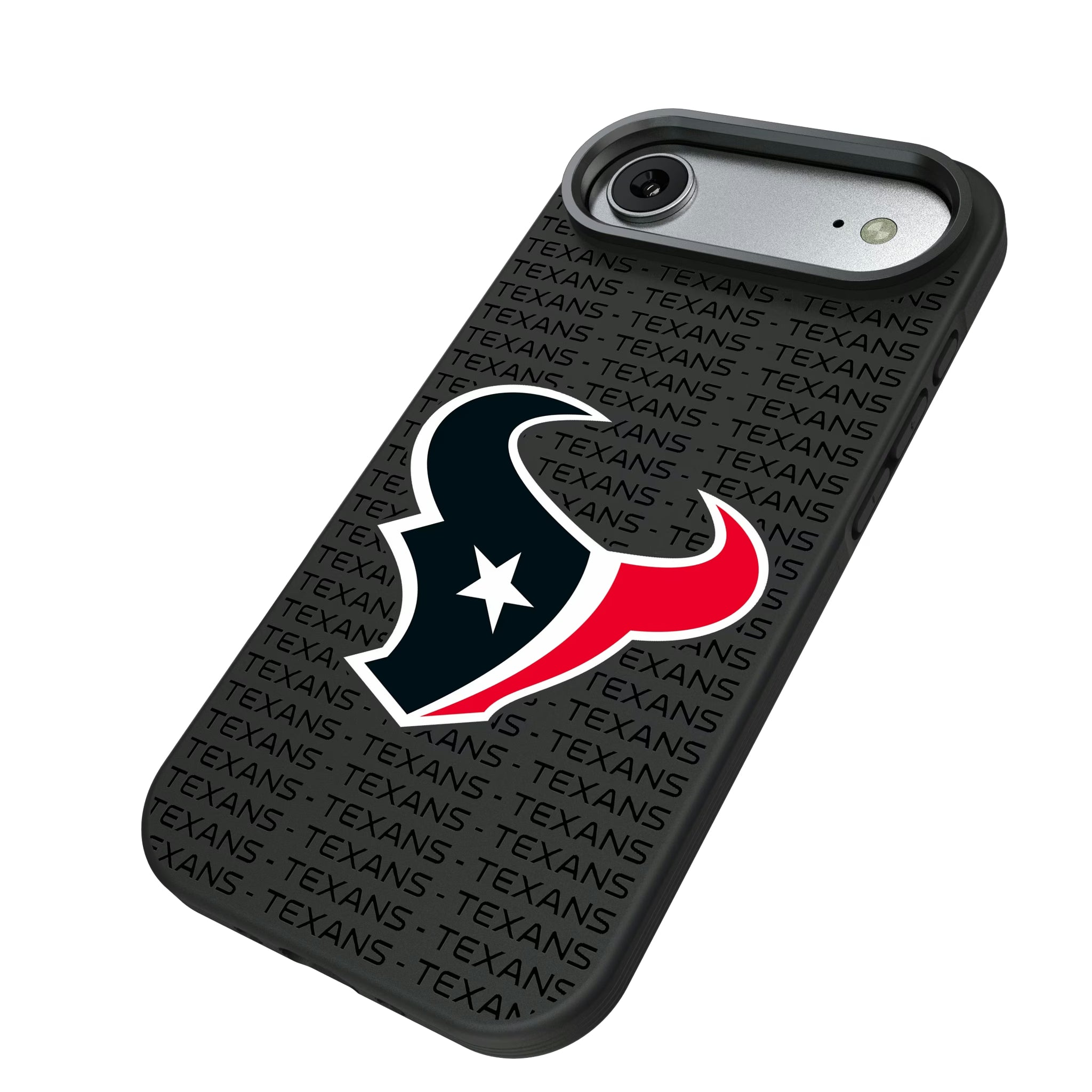 Houston Texans Text Backdrop iPhone Bump Phone Case for Apple iPhone - Isometric View#Device_iPhone Air