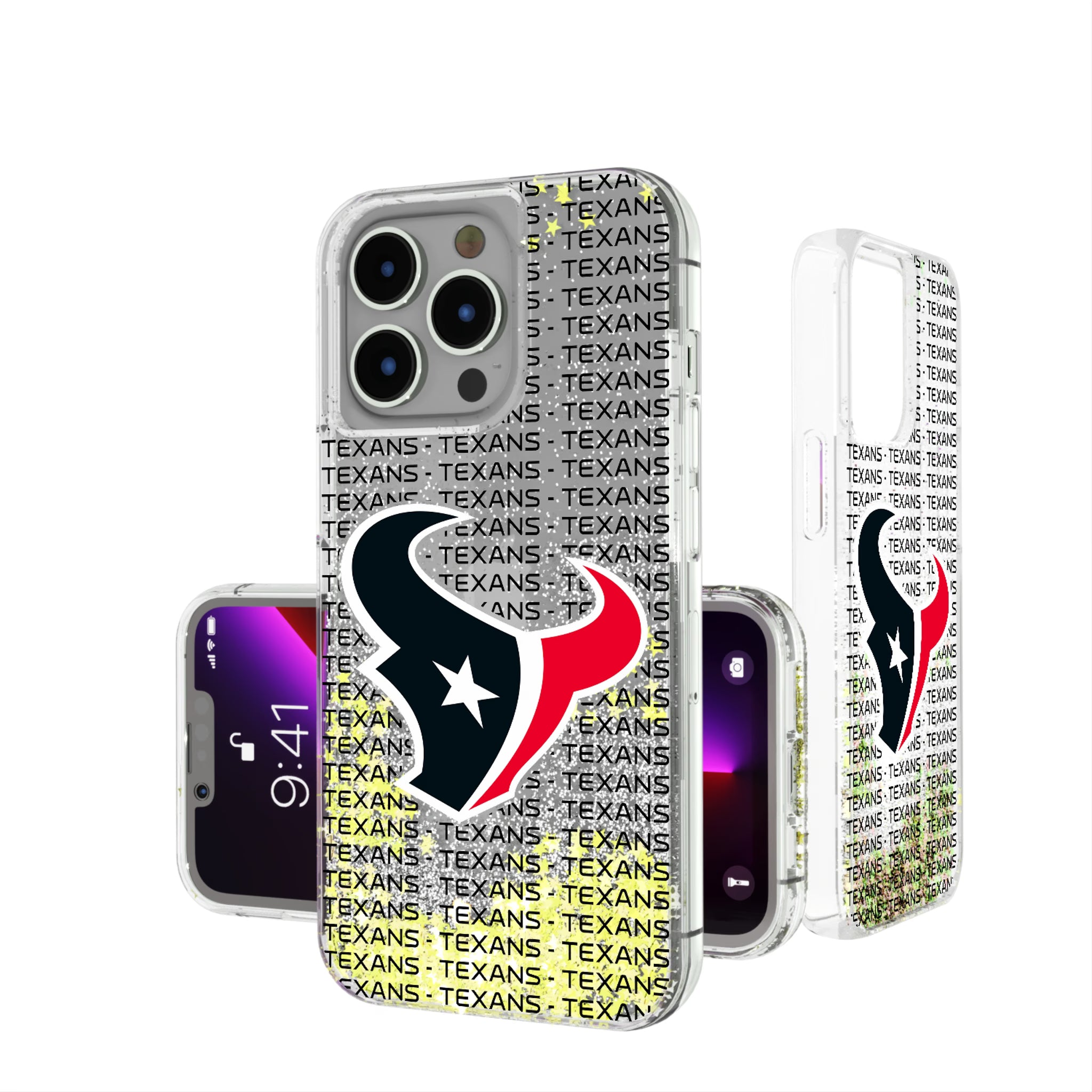 Houston Texans Text Backdrop iPhone Glitter Phone Case for Apple iPhone
