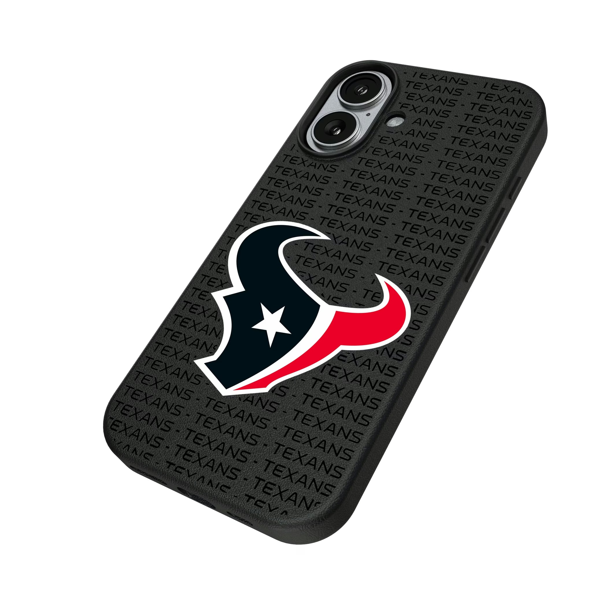 Houston Texans Text Backdrop iPhone MagSafe Compatible Phone Case for Apple iPhone - Isometric View#Device_iPhone 17