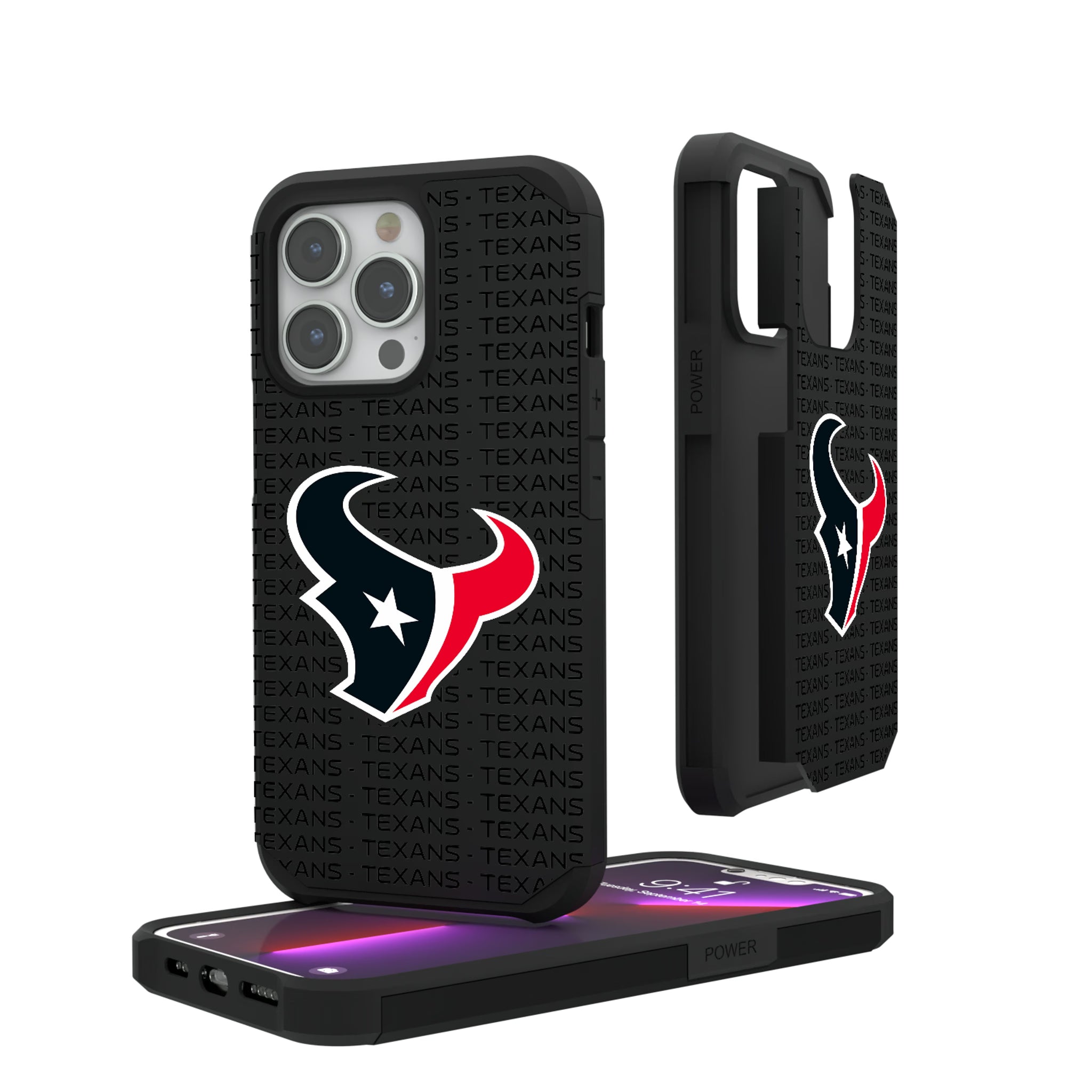 Houston Texans Text Backdrop iPhone Rugged Phone Case for Apple iPhone