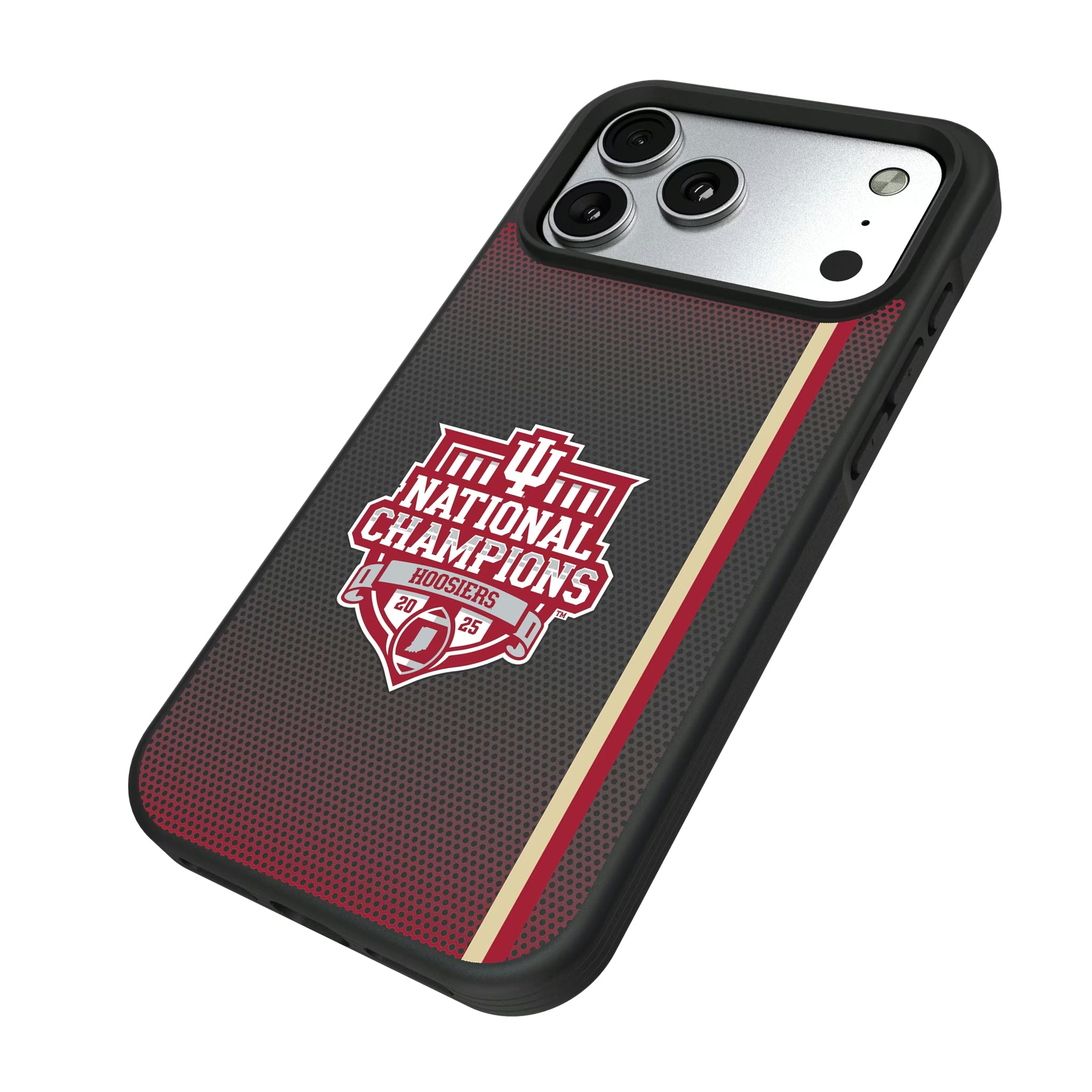 Indiana University Hoosiers 2025 College Football Playoff National Champion iPhone Bump Phone Case for Apple iPhone - Isometric View#Device_iPhone 17 Pro Max