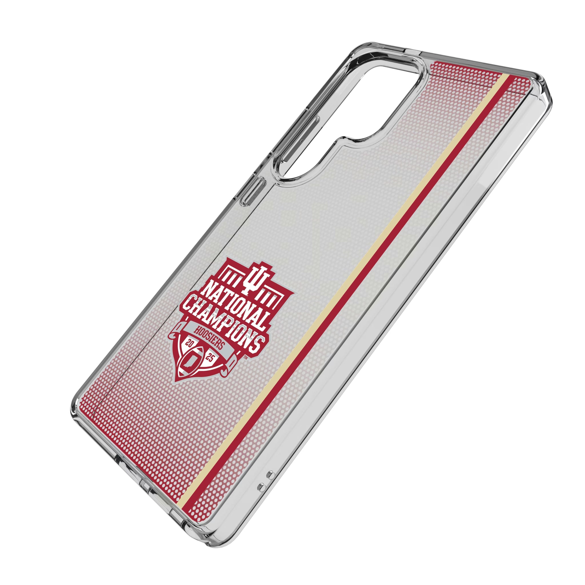 Indiana University Hoosiers 2025 College Football Playoff National Champion Galaxy Clear Phone Case for Samsung Galaxy - Isometric View