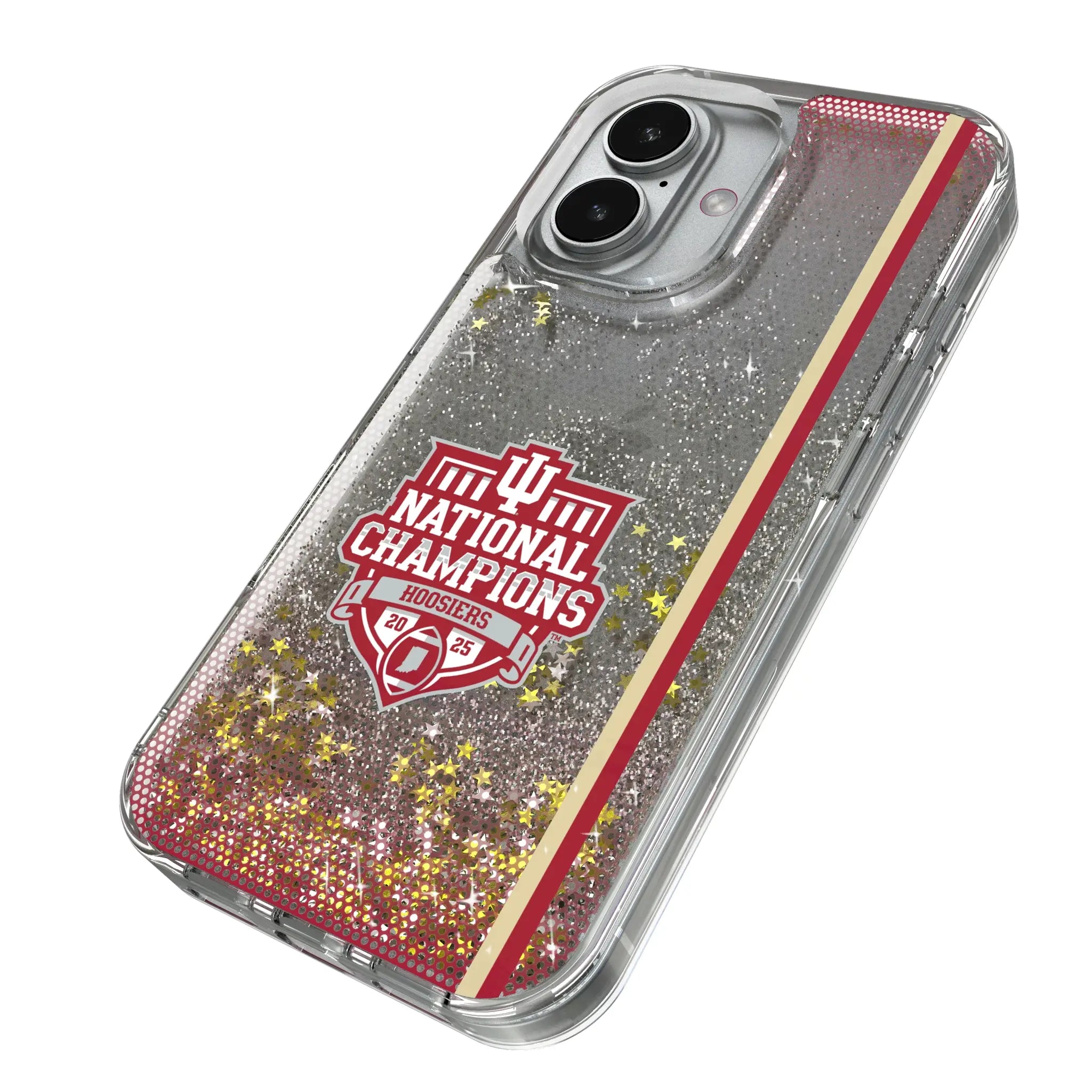 Indiana University Hoosiers 2025 College Football Playoff National Champion iPhone Glitter Phone Case for Apple iPhone - Isometric View