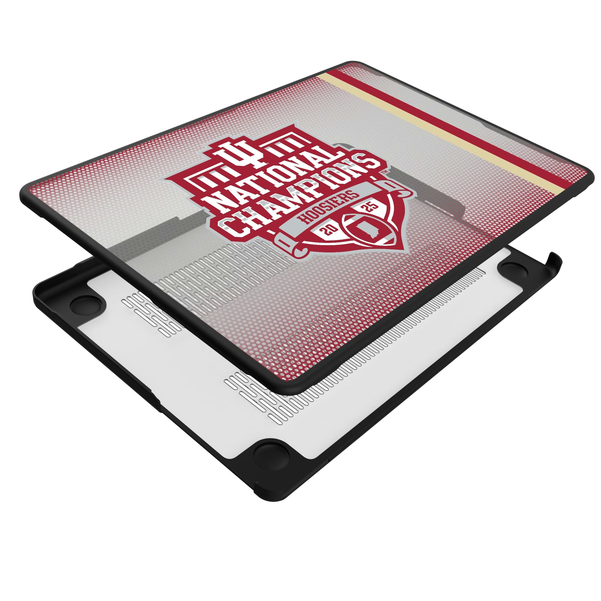 Indiana University Hoosiers 2025 College Football Playoff National Champion MacBook Laptop Case for Apple MacBook - Isometric View#Device_MacBook Pro (14-inch, 2021) / MacBook Pro (14-inch, 2023) / MacBook Pro (14-inch, 2024)