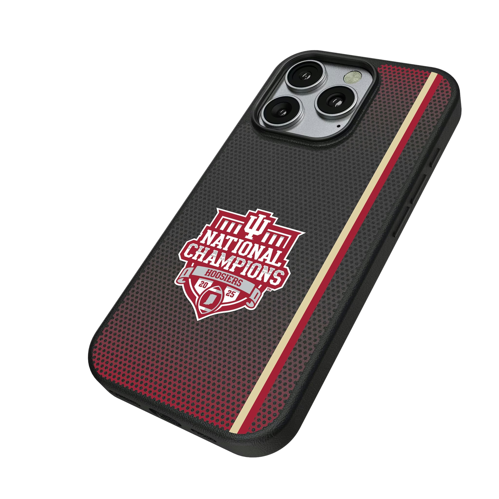 Indiana University Hoosiers 2025 College Football Playoff National Champion iPhone MagSafe Compatible Phone Case for Apple iPhone - Isometric View
