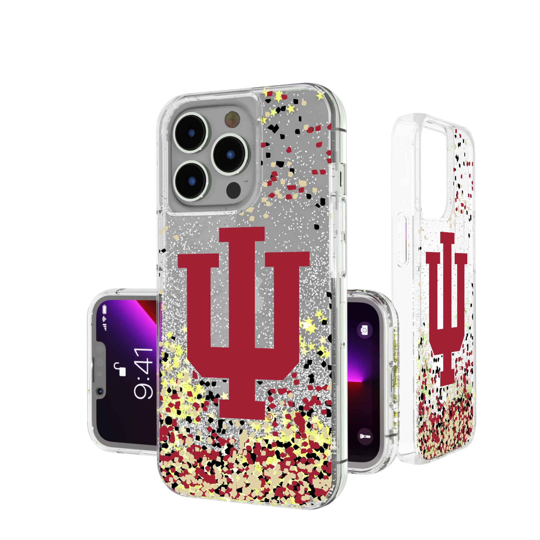 Indiana University Hoosiers Confetti iPhone Glitter Phone Case for Apple iPhone