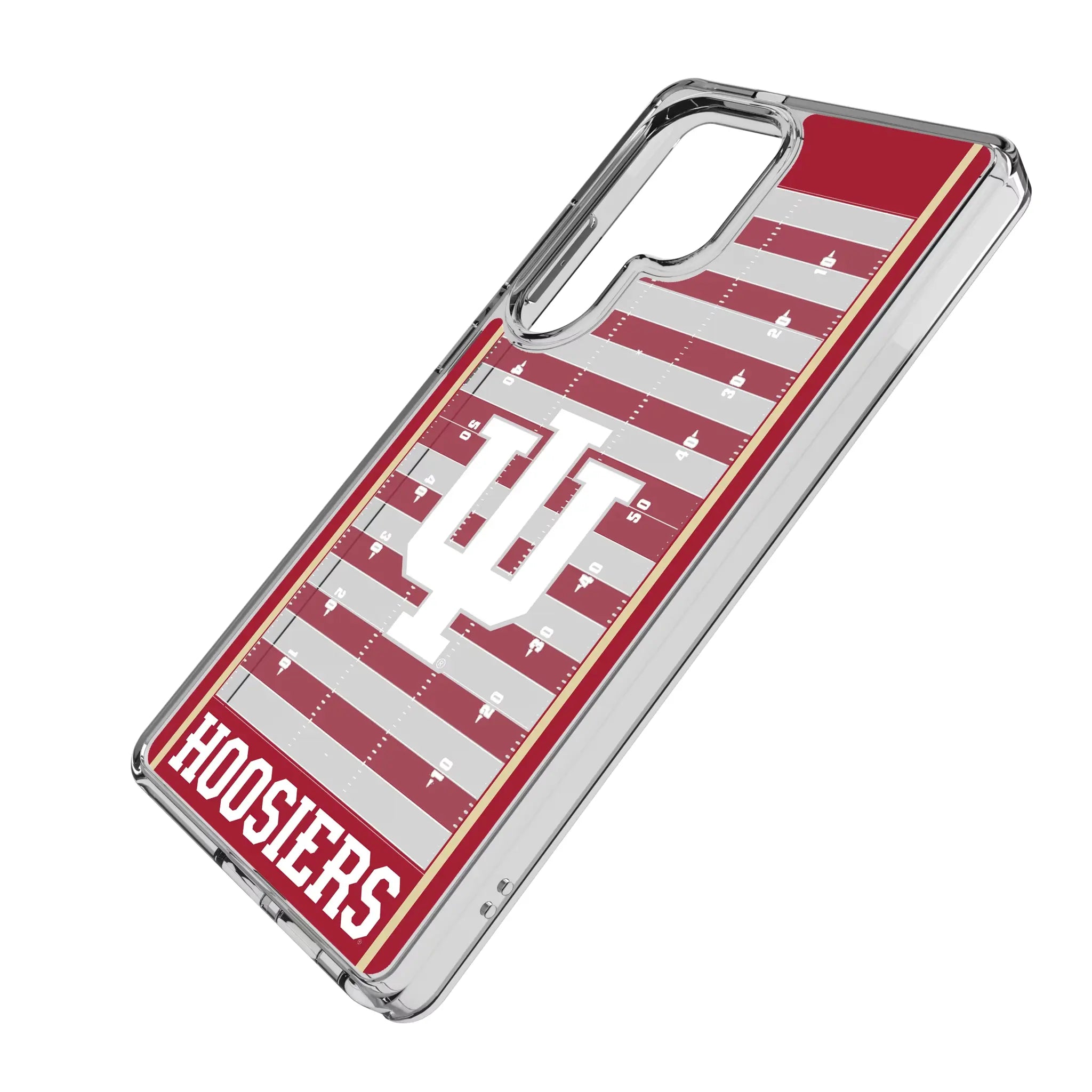 Indiana University Hoosiers Field Galaxy Clear Phone Case for Samsung Galaxy - Isometric View#Device_Galaxy S25 Ultra