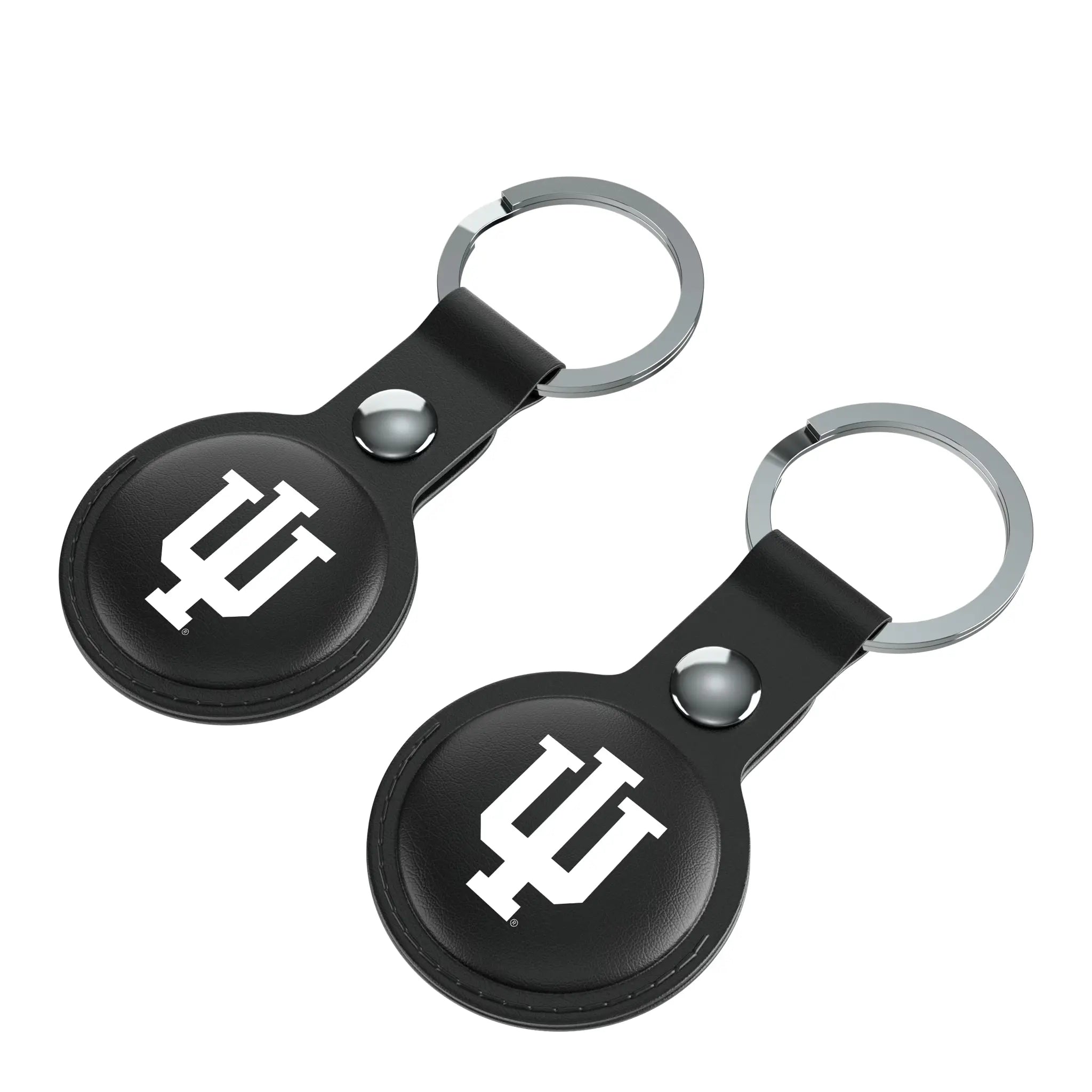 Indiana University Hoosiers Insignia AirTag Black Airtag Holder 2-Pack - Isometric View