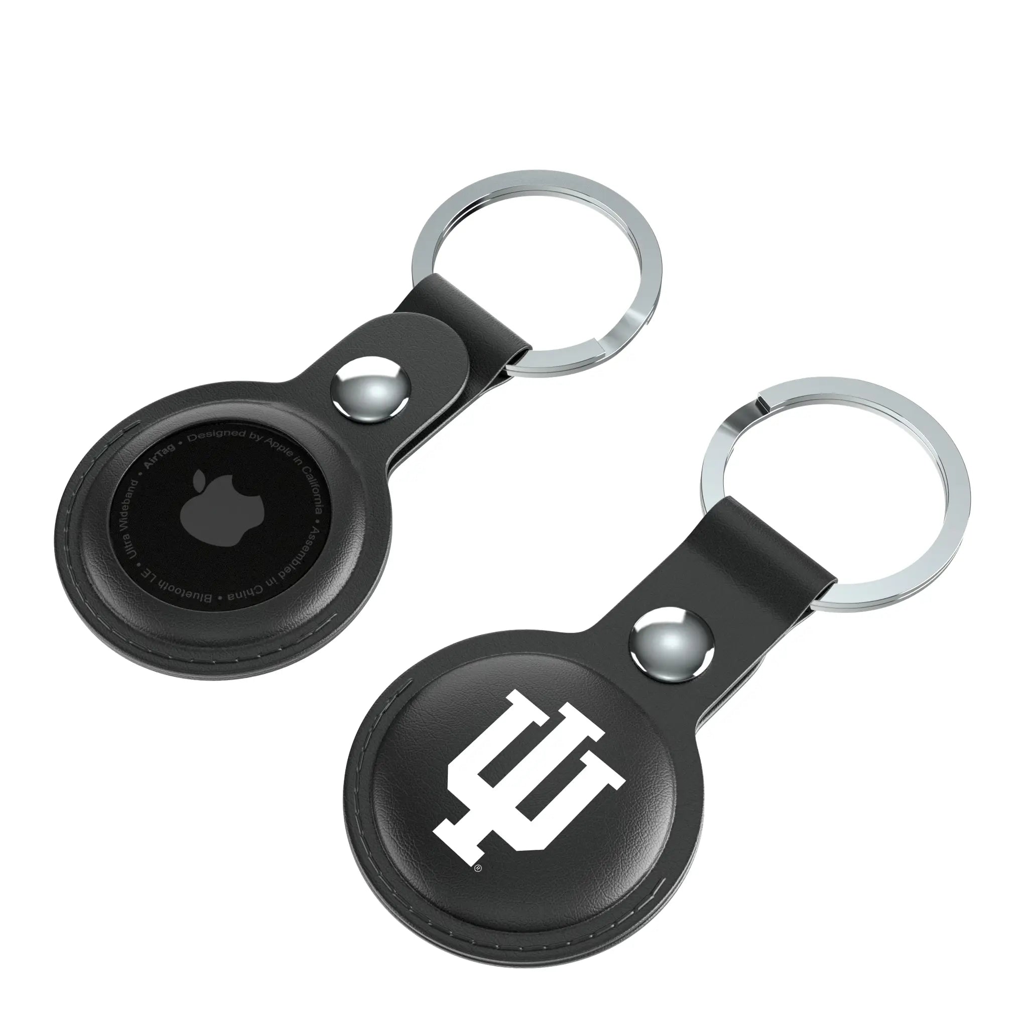 Indiana University Hoosiers Insignia AirTag Black Airtag Holder 2-Pack - Isometric View