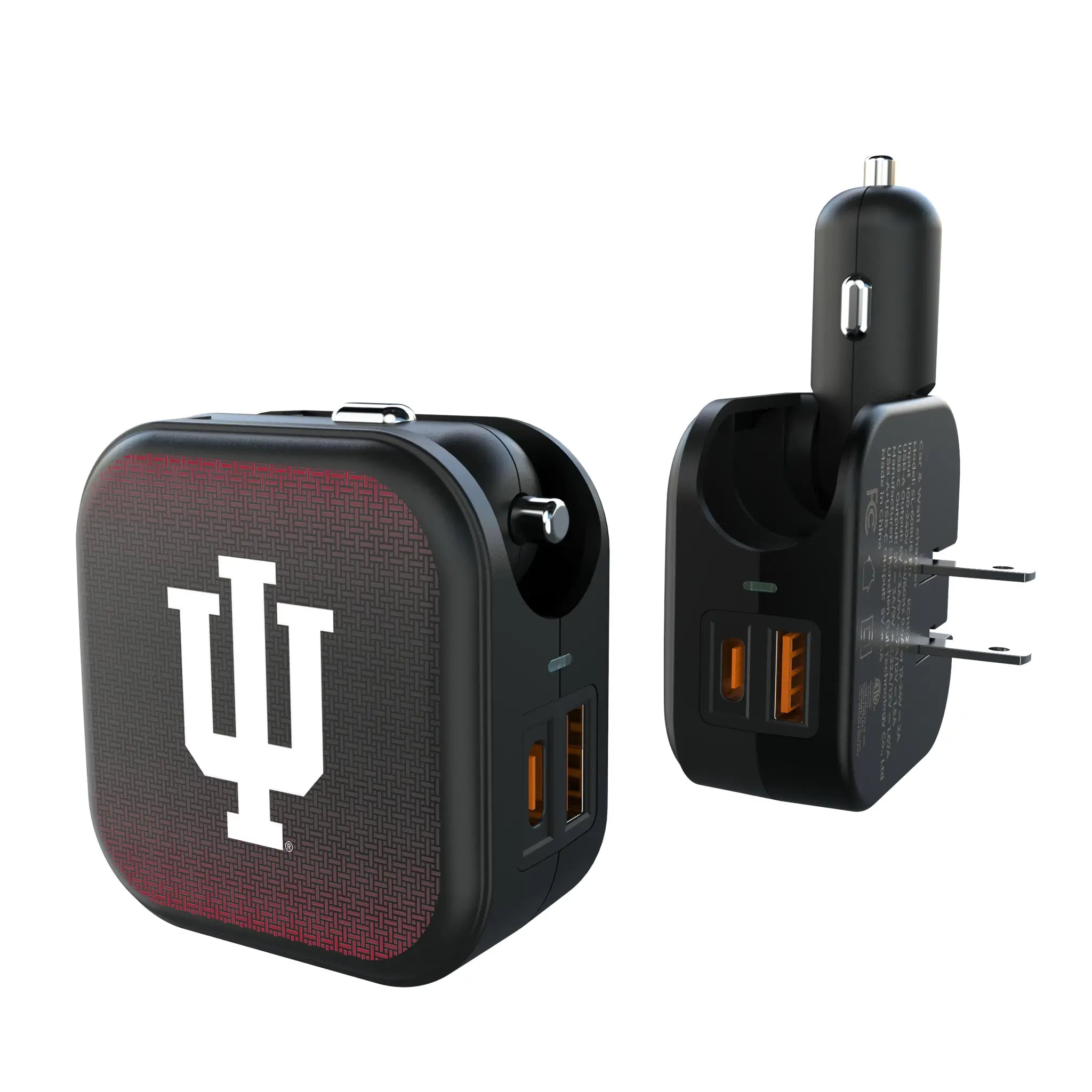 Indiana University Hoosiers Linen 2 in 1 USB A/C Charger