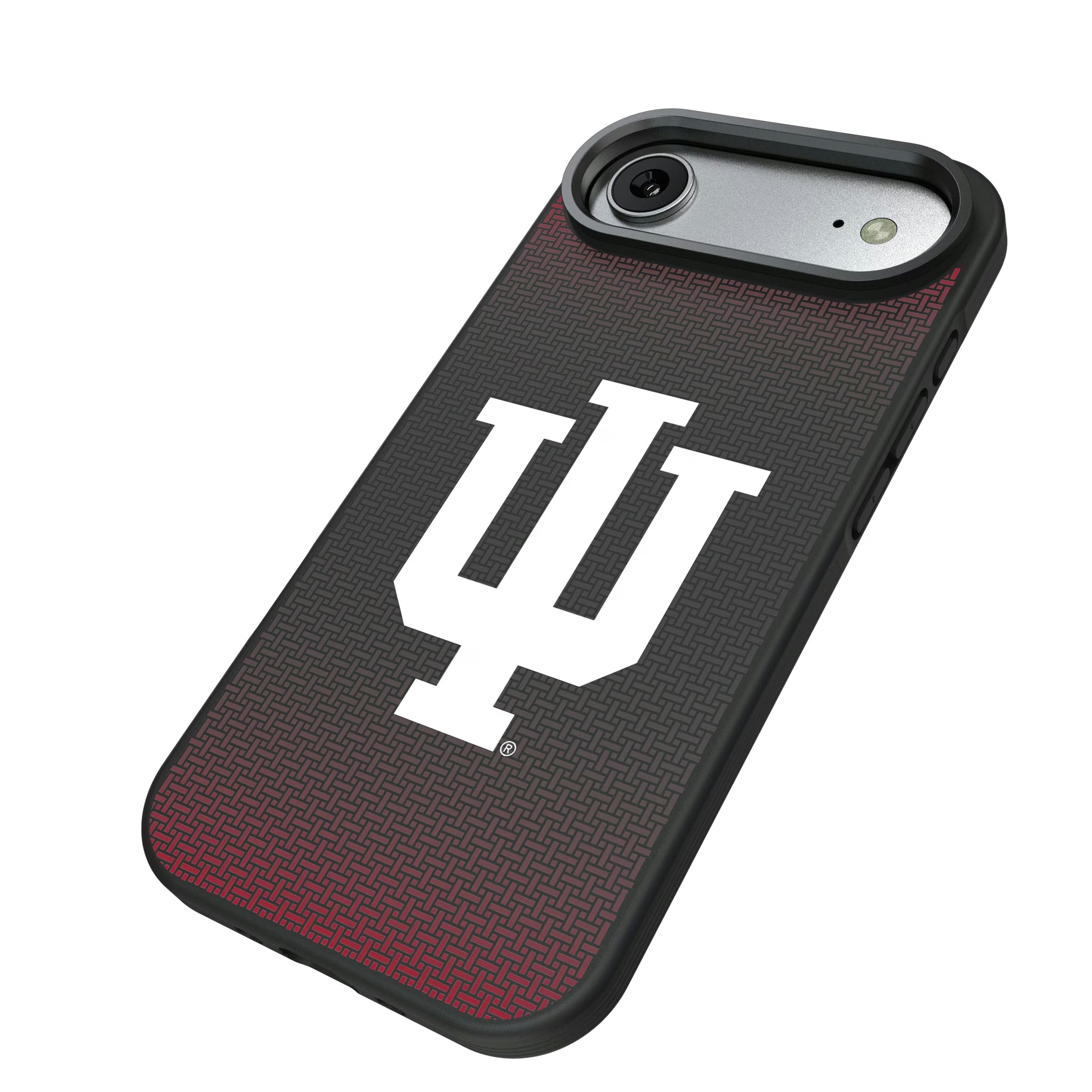 Indiana University Hoosiers Linen iPhone Bump Phone Case for Apple iPhone - Isometric View#Device_iPhone Air