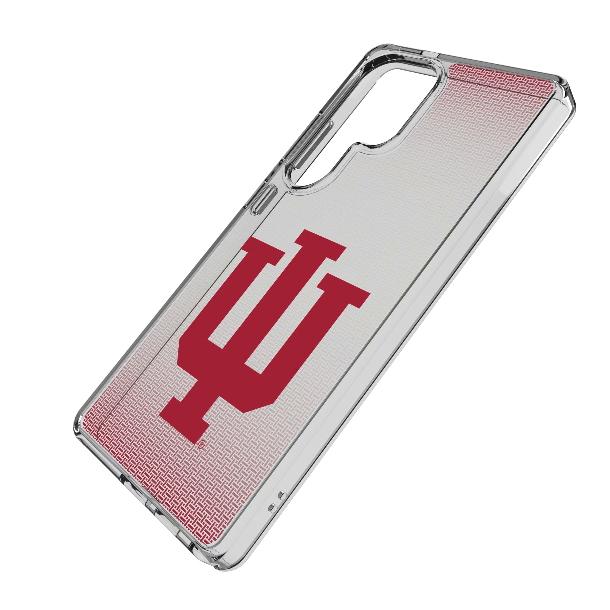 Indiana University Hoosiers Linen Galaxy Clear Phone Case for Samsung Galaxy - Isometric View