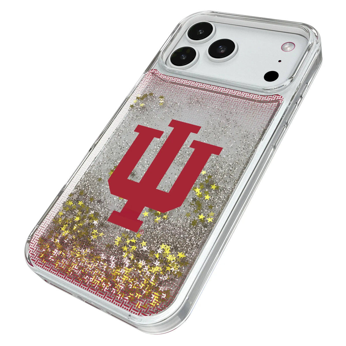 Indiana University Hoosiers Linen iPhone Glitter Phone Case for Apple iPhone - Isometric View#Device_iPhone 18 Pro Max