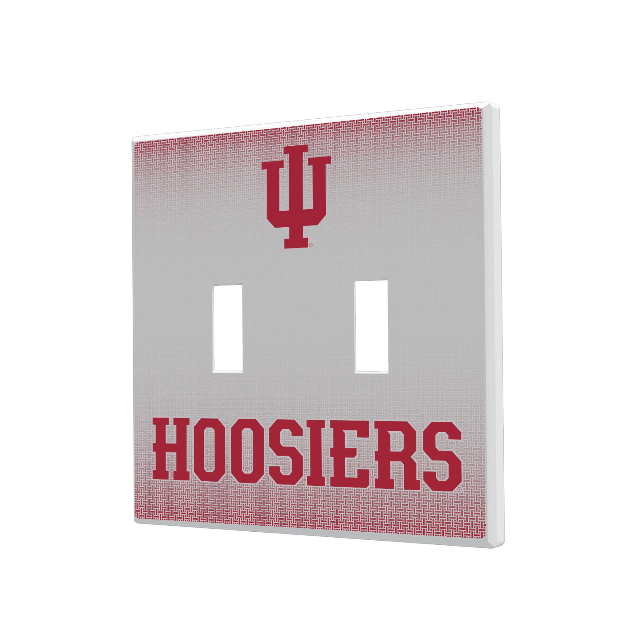 Indiana University Hoosiers Linen Hidden-Screw Light Switch Plate#Style_Double Toggle