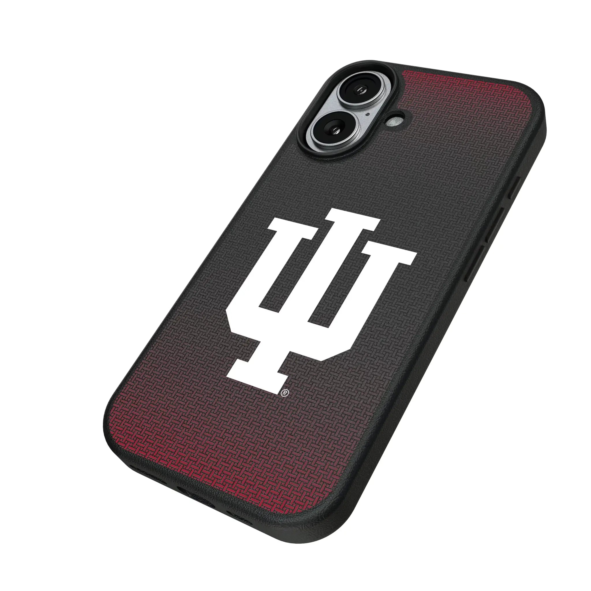 Indiana University Hoosiers Linen iPhone MagSafe Compatible Phone Case for Apple iPhone - Isometric View#Device_iPhone 17