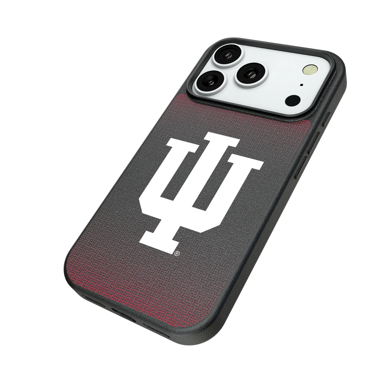 Indiana University Hoosiers Linen iPhone MagSafe Compatible Phone Case for Apple iPhone - Isometric View#Device_iPhone 18 Pro