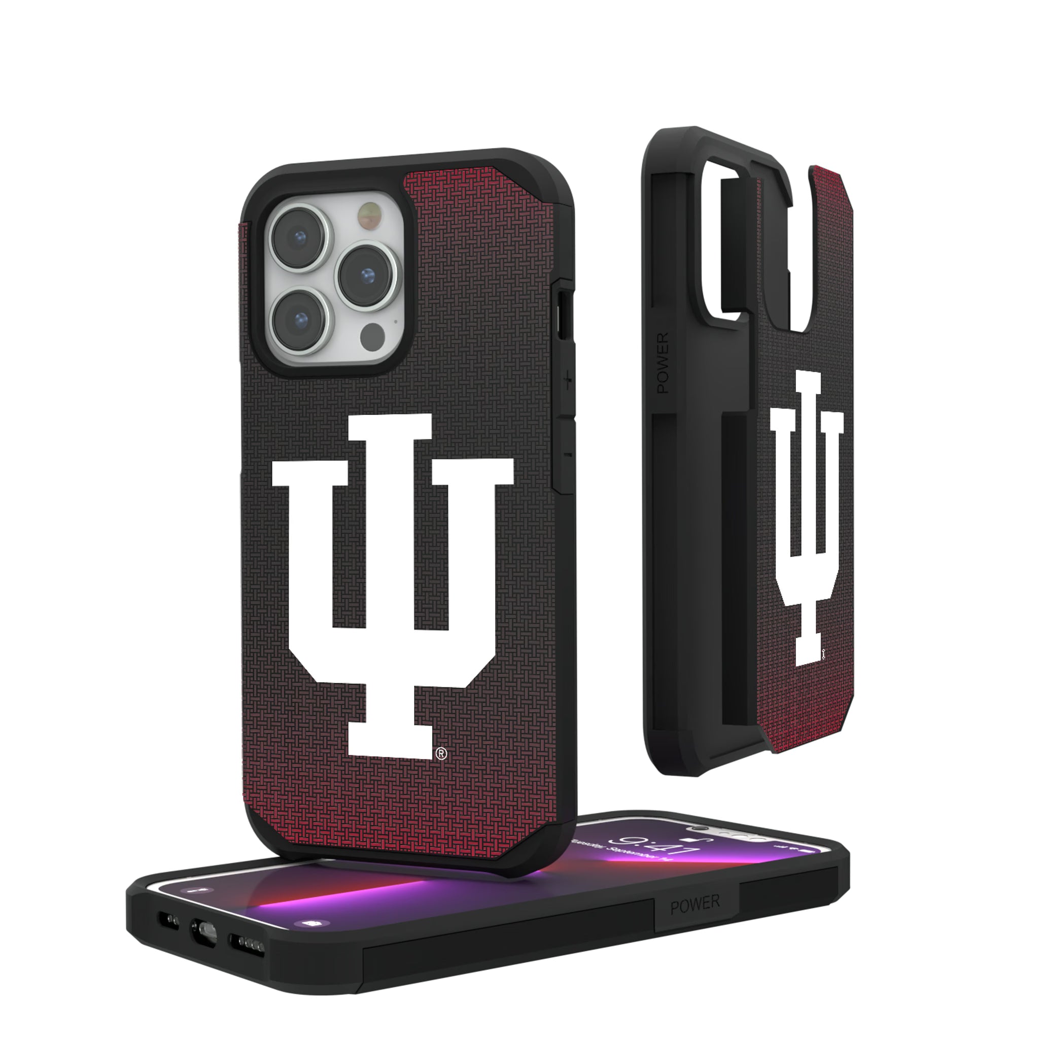 Indiana University Hoosiers Linen iPhone Rugged Phone Case for Apple iPhone#Device_iPhone 13 Pro