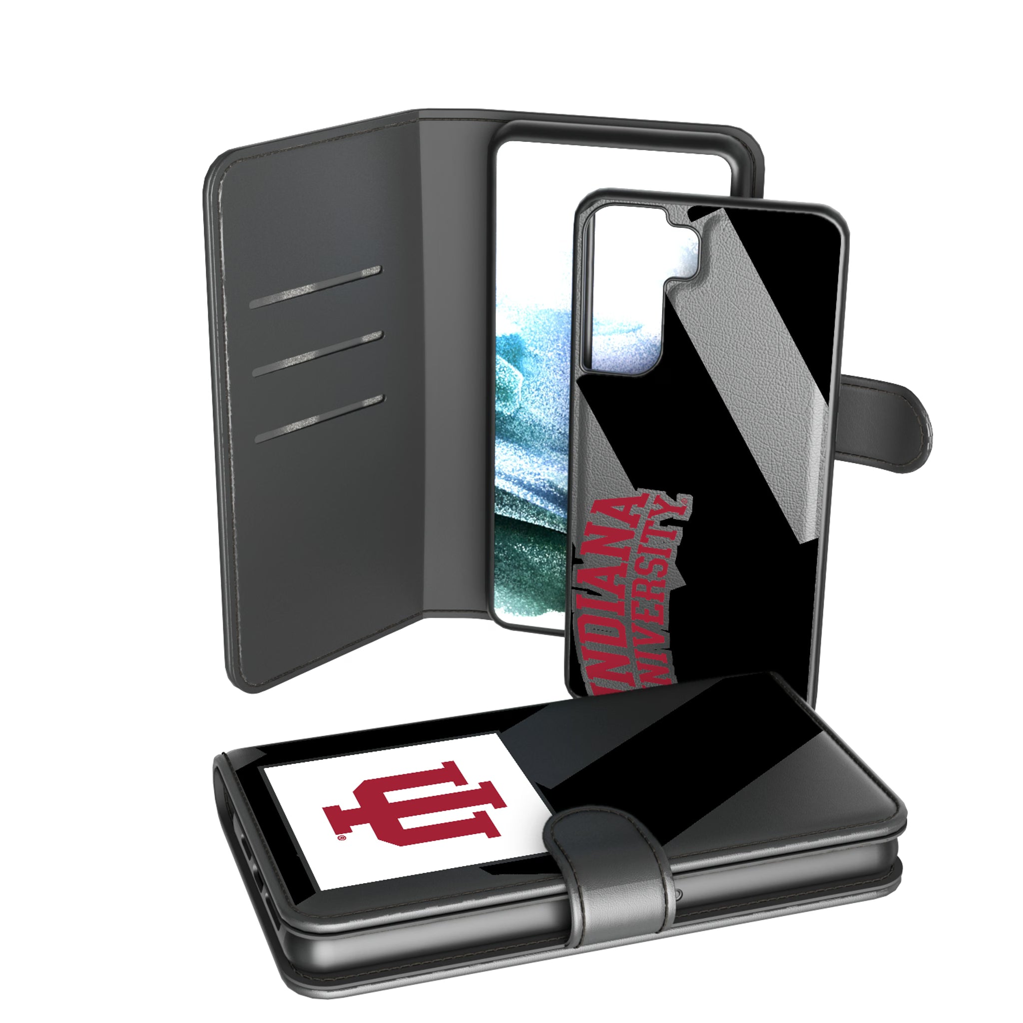 Indiana University Hoosiers Monocolor Tilt Galaxy Wallet Phone Case for Samsung Galaxy
