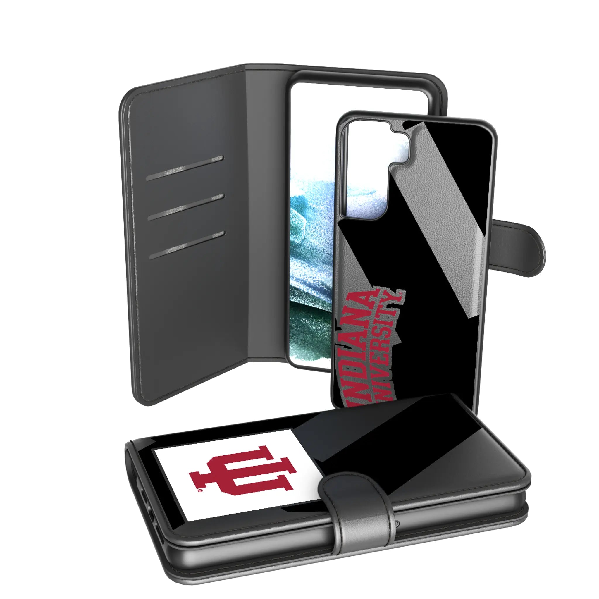 Indiana University Hoosiers Monocolor Tilt Galaxy Wallet Phone Case for Samsung Galaxy