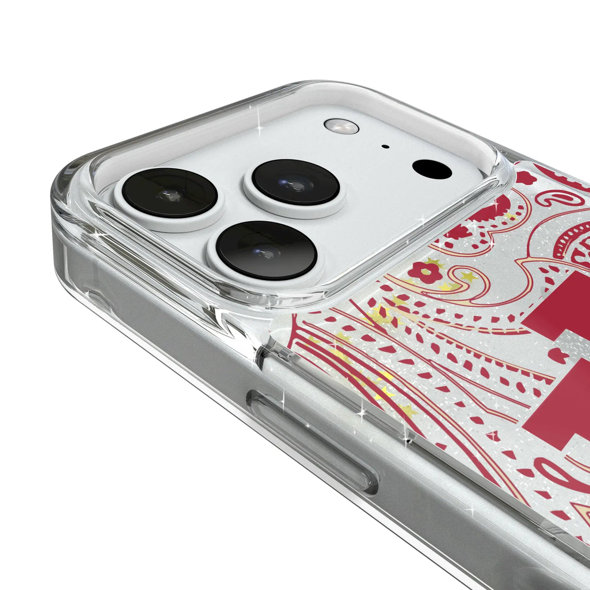 Indiana University Hoosiers Paisley iPhone Glitter Phone Case for Apple iPhone - Detail#Device_iPhone 18 Pro
