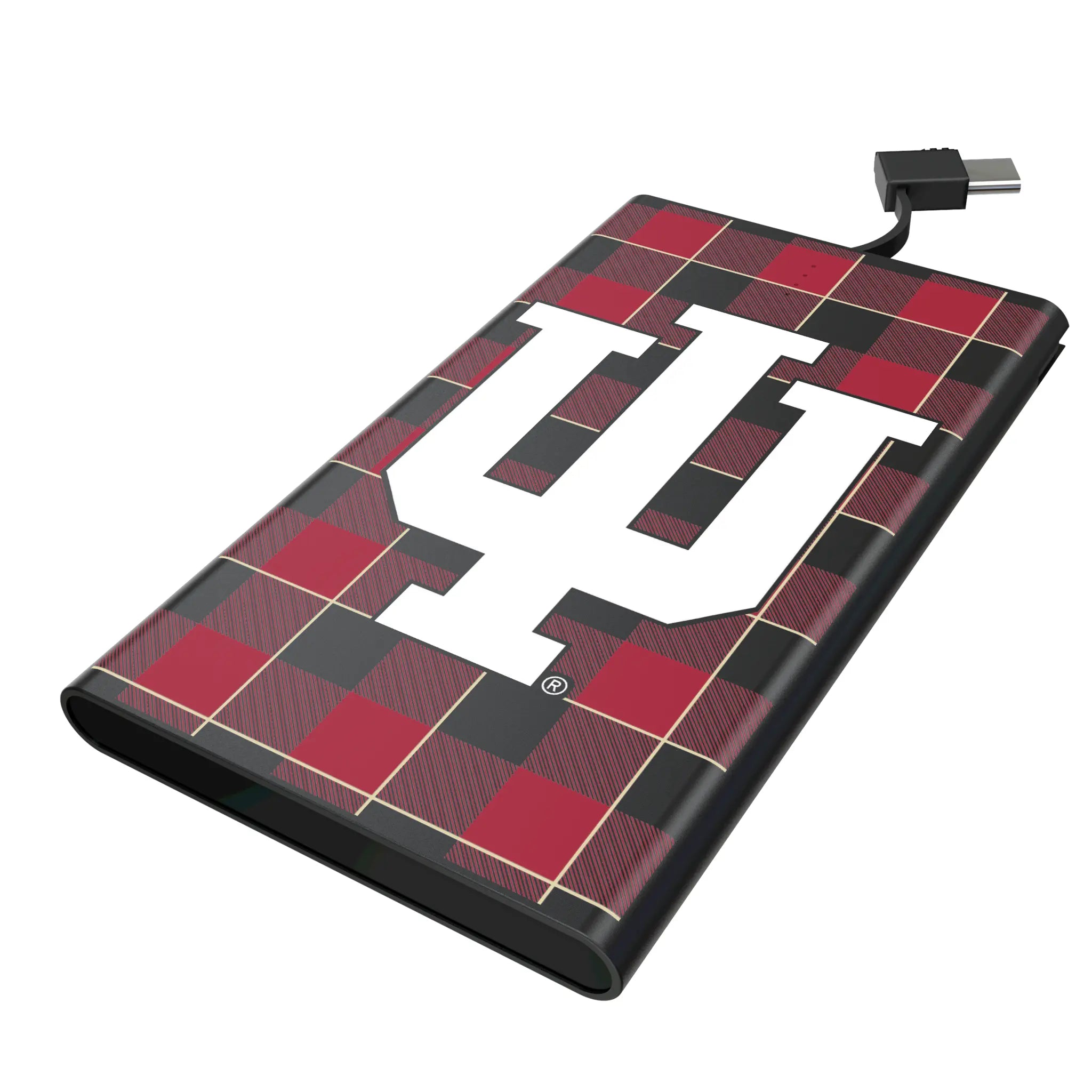 Indiana University Hoosiers Plaid 5000mAh Flat Power Bank