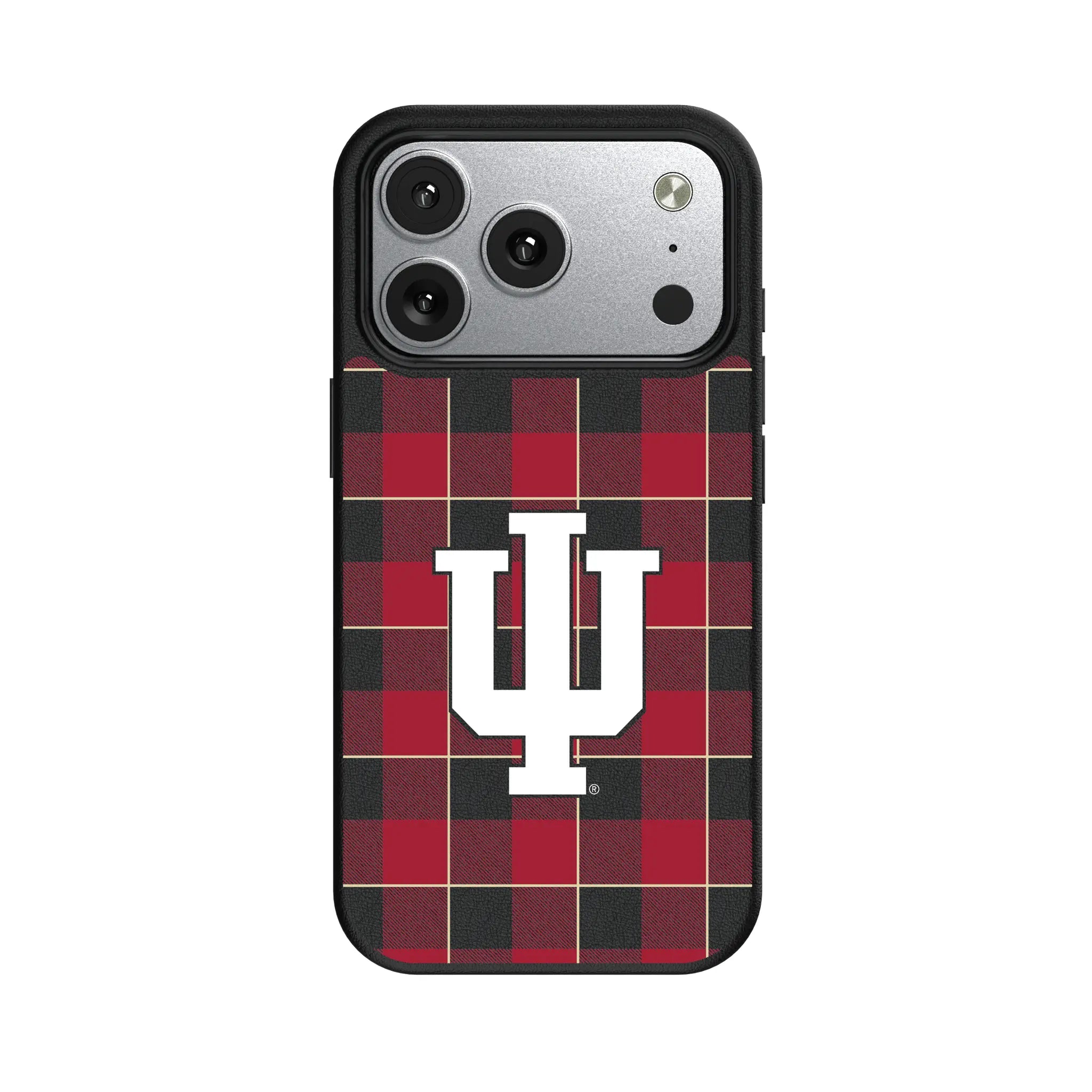 Indiana University Hoosiers Plaid iPhone MagSafe Compatible Phone Case for Apple iPhone#Device_iPhone 17 Pro