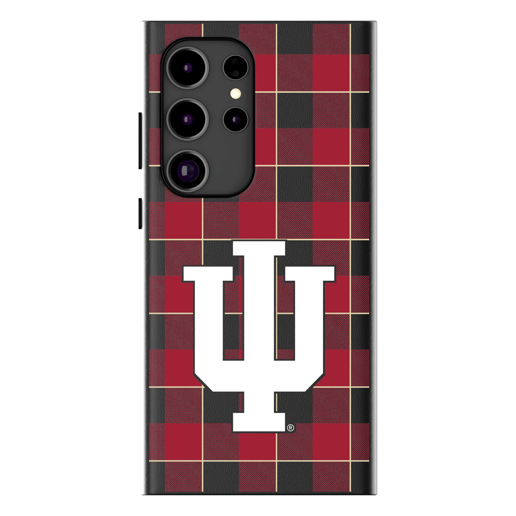 Indiana University Hoosiers Plaid Galaxy MagSafe Compatible Phone Case for Samsung Galaxy