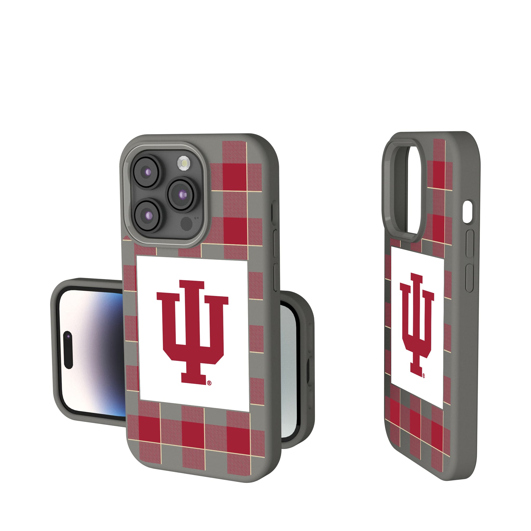Indiana University Hoosiers Plaid iPhone Soft Touch Phone Case for Apple iPhone