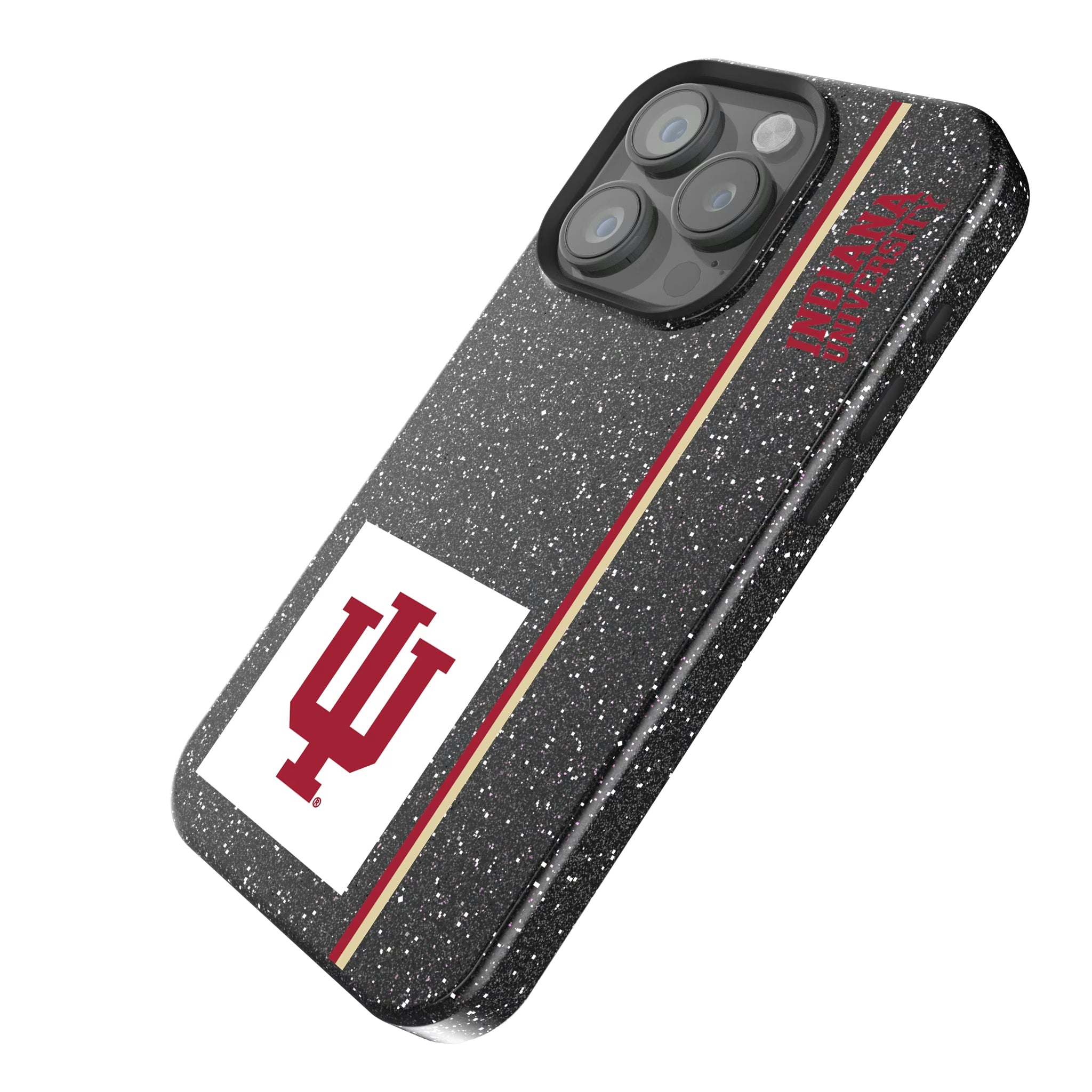 Indiana University Hoosiers Sidebar iPhone Bling Phone Case for Apple iPhone - Isometric View