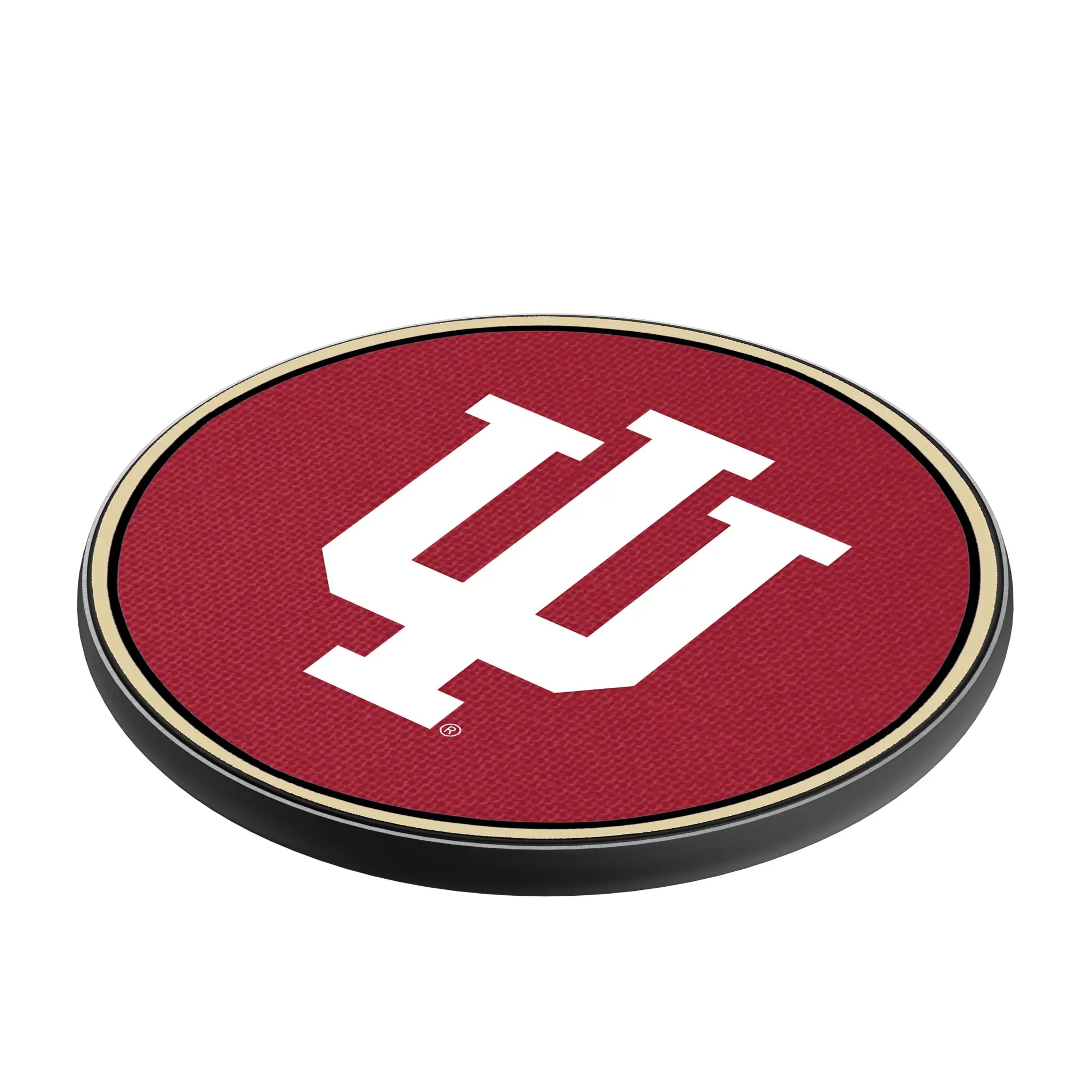 Indiana University Hoosiers Solid 15-Watt Wireless Charger - Isometric View