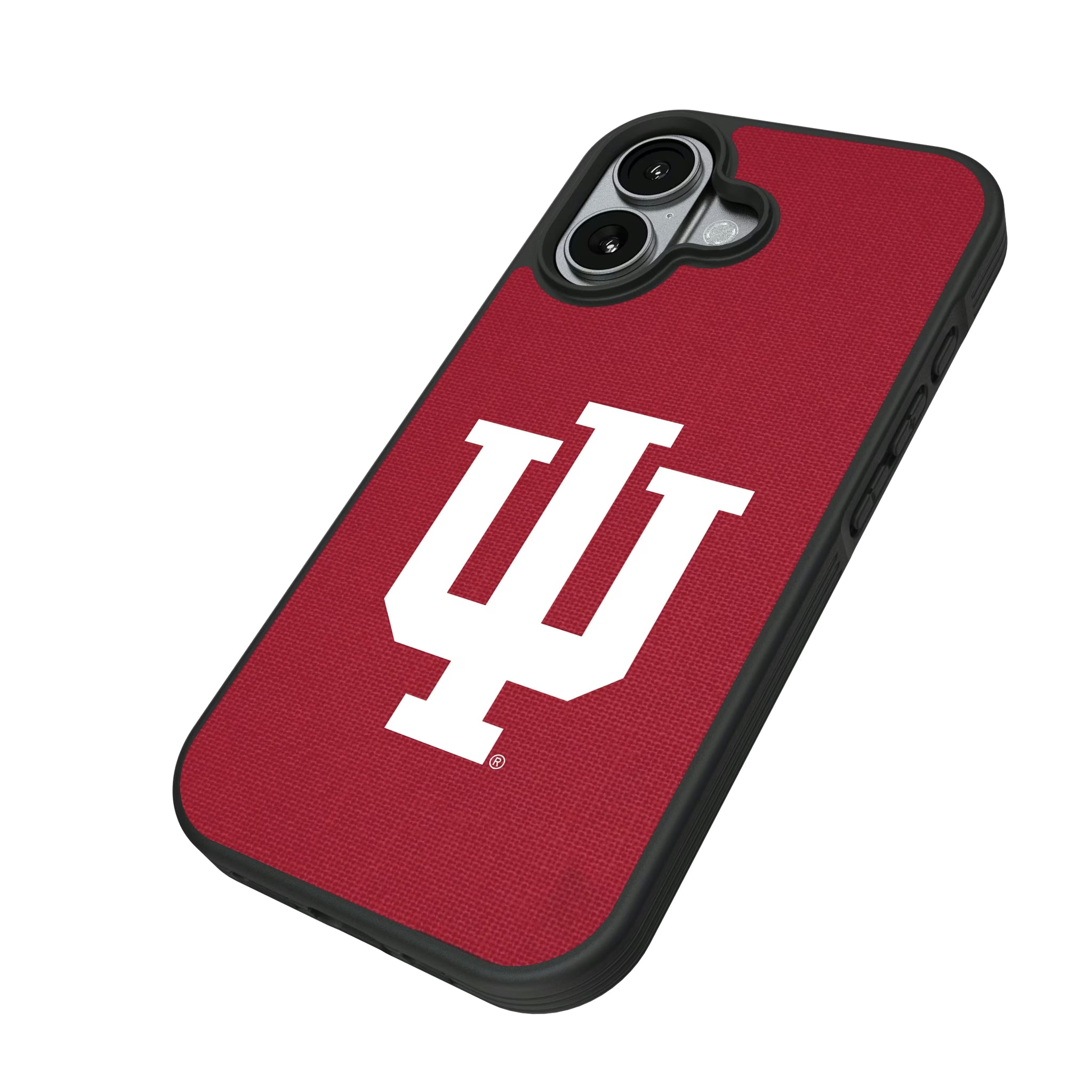 Indiana University Hoosiers Solid iPhone Bump Phone Case for Apple iPhone - Isometric View#Device_iPhone 17