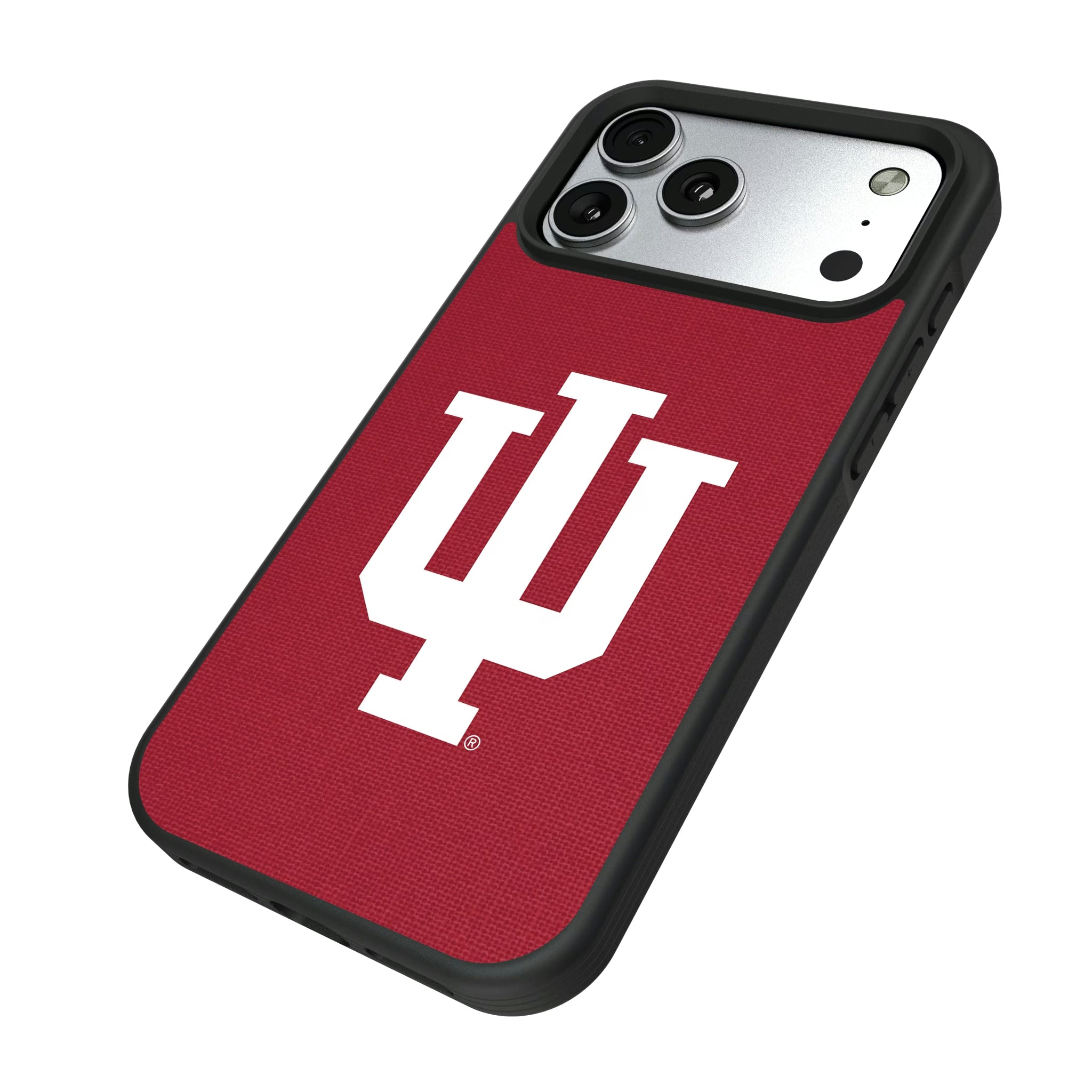 Indiana University Hoosiers Solid iPhone Bump Phone Case for Apple iPhone - Isometric View#Device_iPhone 17 Pro Max