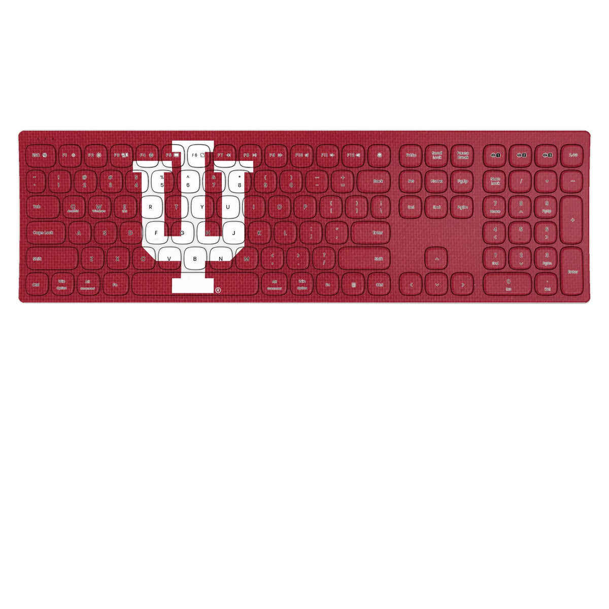 Indiana University Hoosiers Solid KKB605 Curved Wireless Keyboard