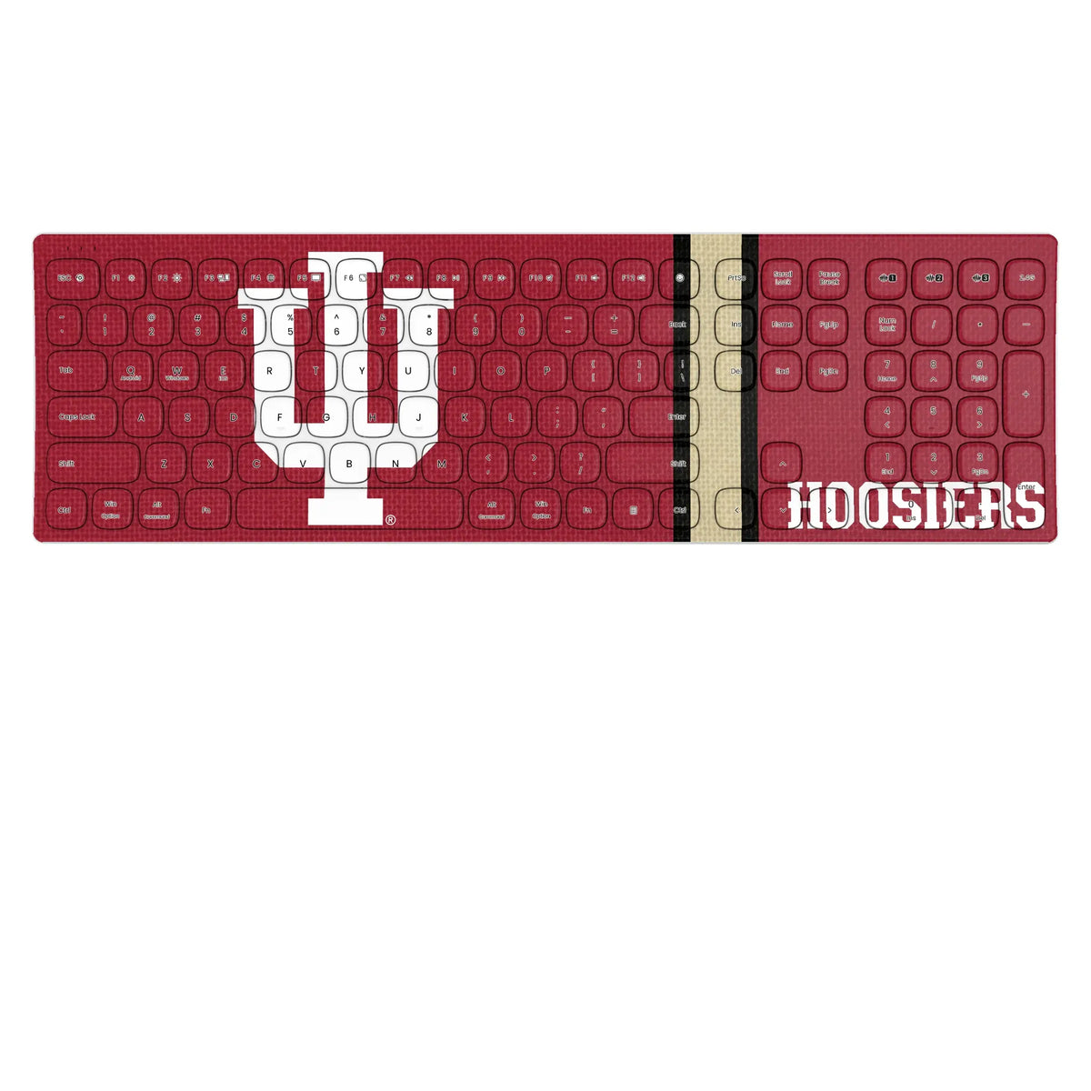 Indiana University Hoosiers Stripe KKB605 Curved Wireless Keyboard