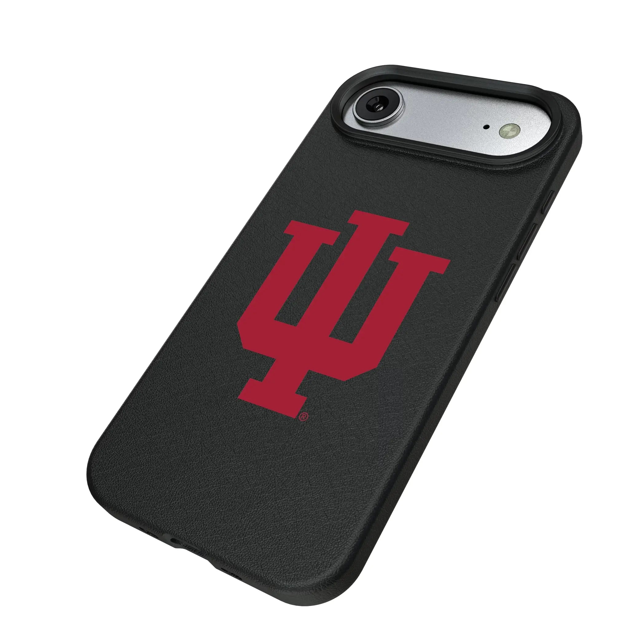 Indiana University Hoosiers Text Backdrop iPhone MagSafe Compatible Phone Case for Apple iPhone - Isometric View#Device_iPhone Air