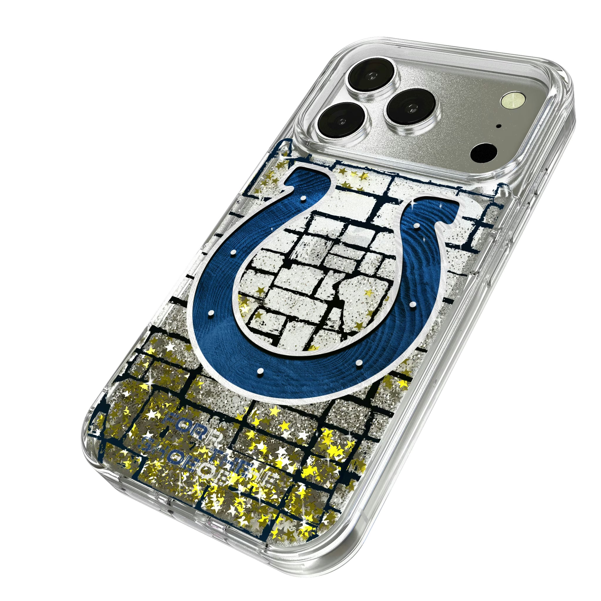Indianapolis Colts Brick iPhone Glitter Phone Case for Apple iPhone - Isometric View