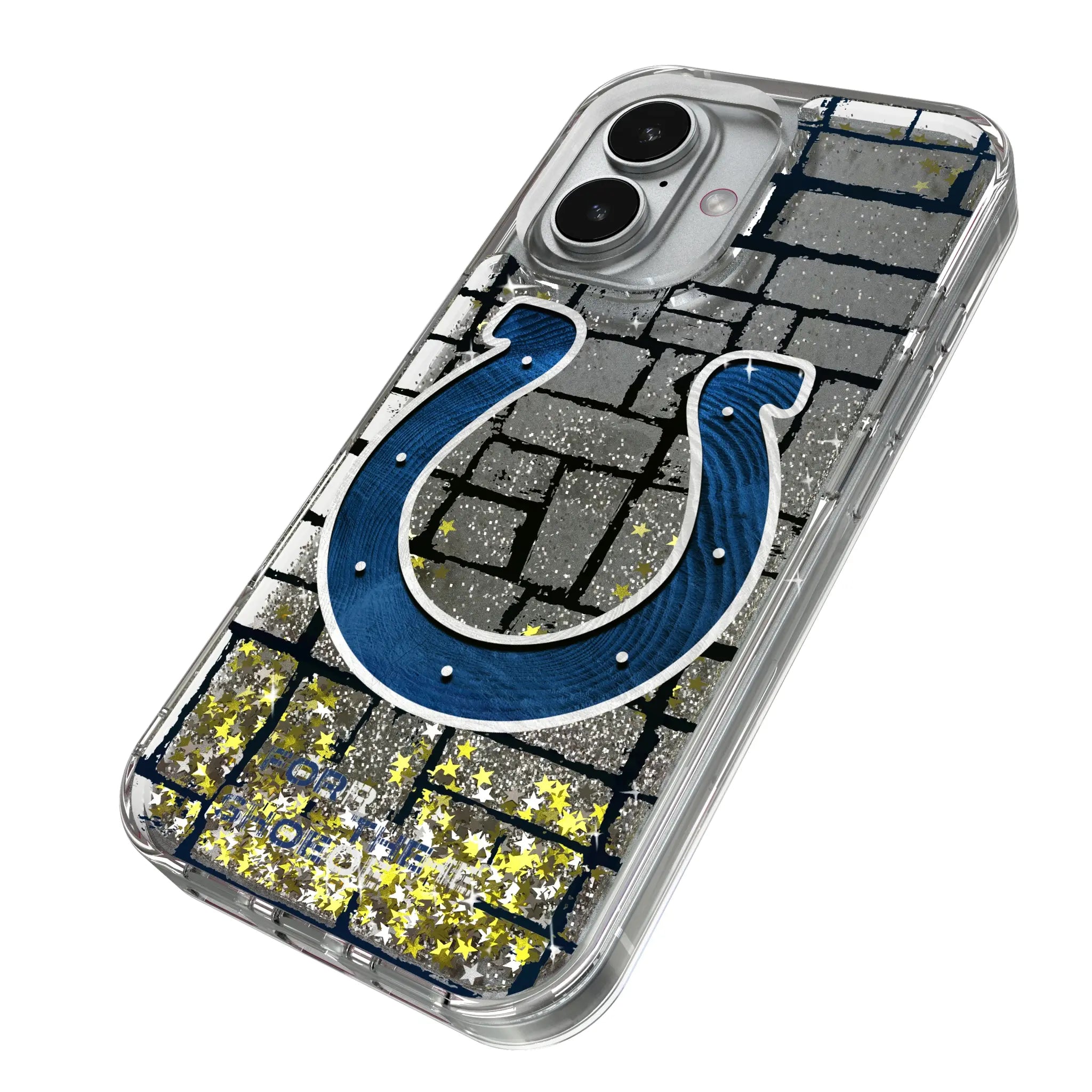 Indianapolis Colts Brick iPhone Glitter Phone Case for Apple iPhone - Isometric View