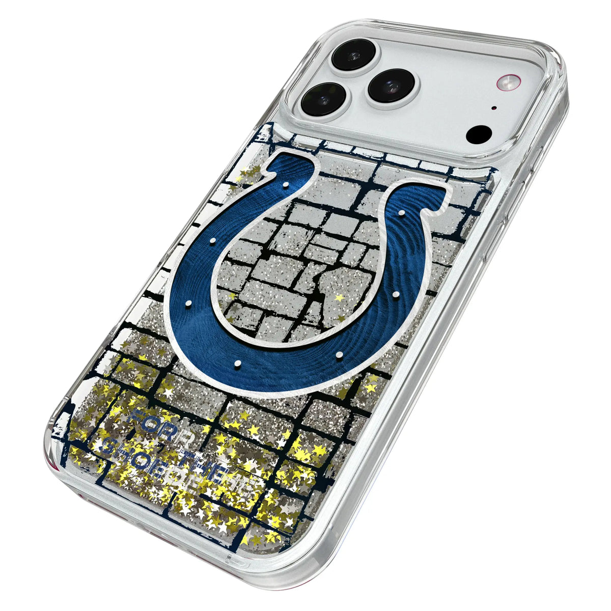 Indianapolis Colts Brick iPhone Glitter Phone Case for Apple iPhone - Isometric View#Device_iPhone 18 Pro Max