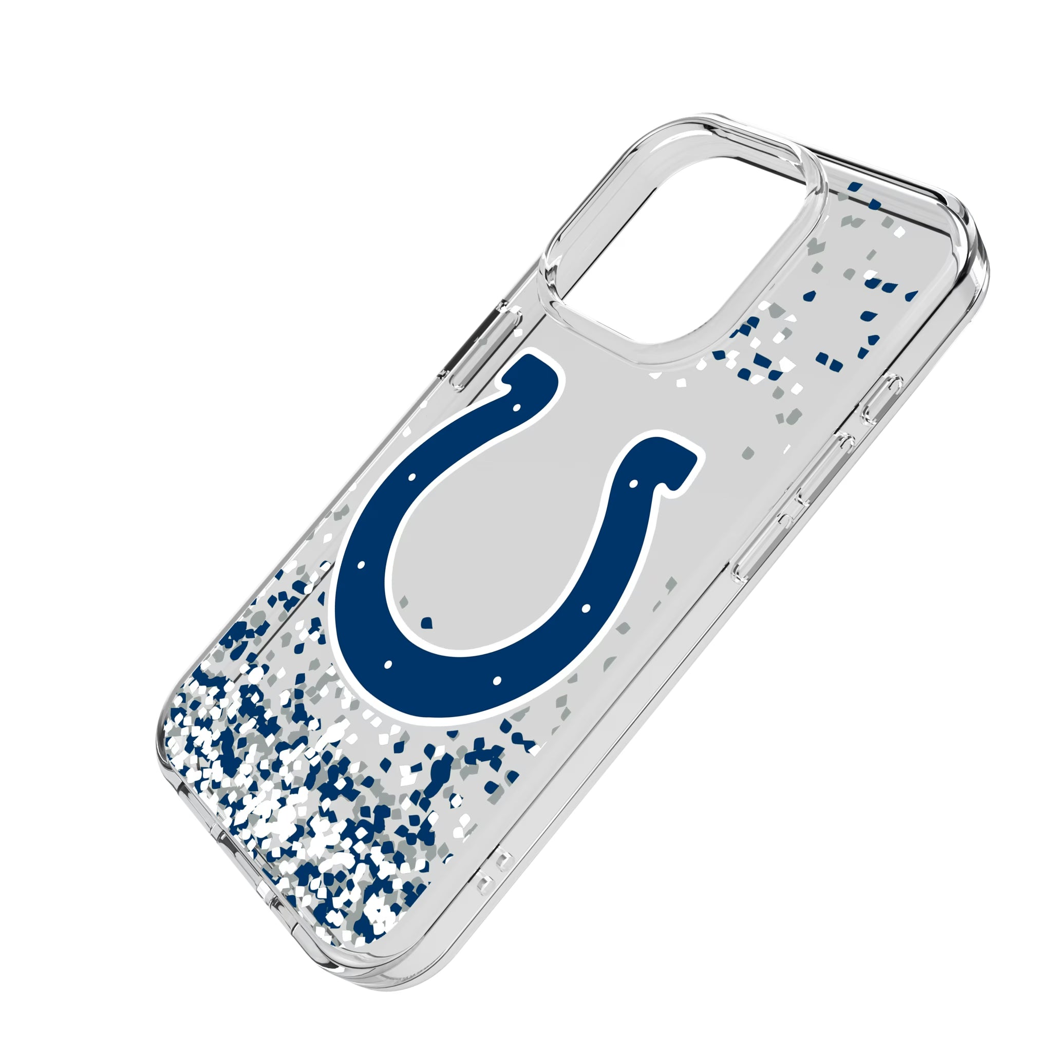 Indianapolis Colts Confetti iPhone Clear Phone Case for Apple iPhone - Isometric View