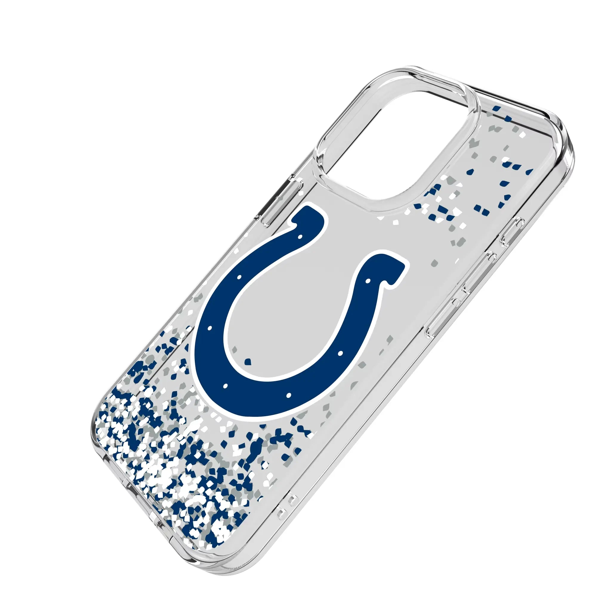 Indianapolis Colts Confetti iPhone Clear Phone Case for Apple iPhone - Isometric View