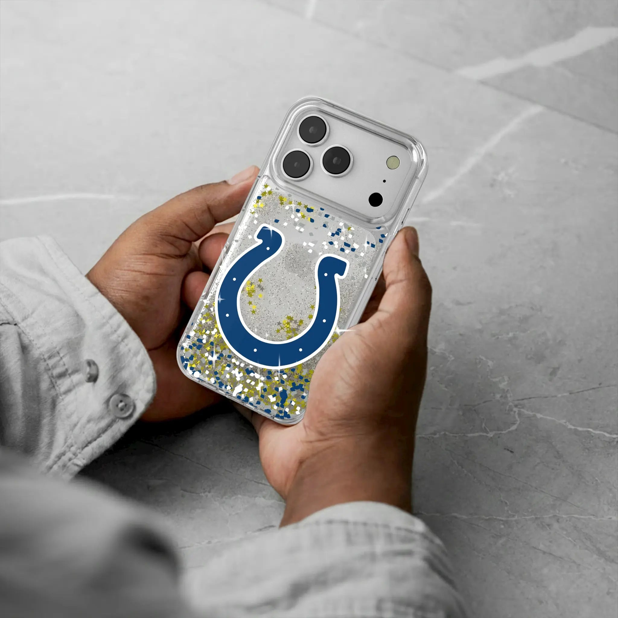 Indianapolis Colts Confetti iPhone Glitter Phone Case for Apple iPhone - Lifestyle